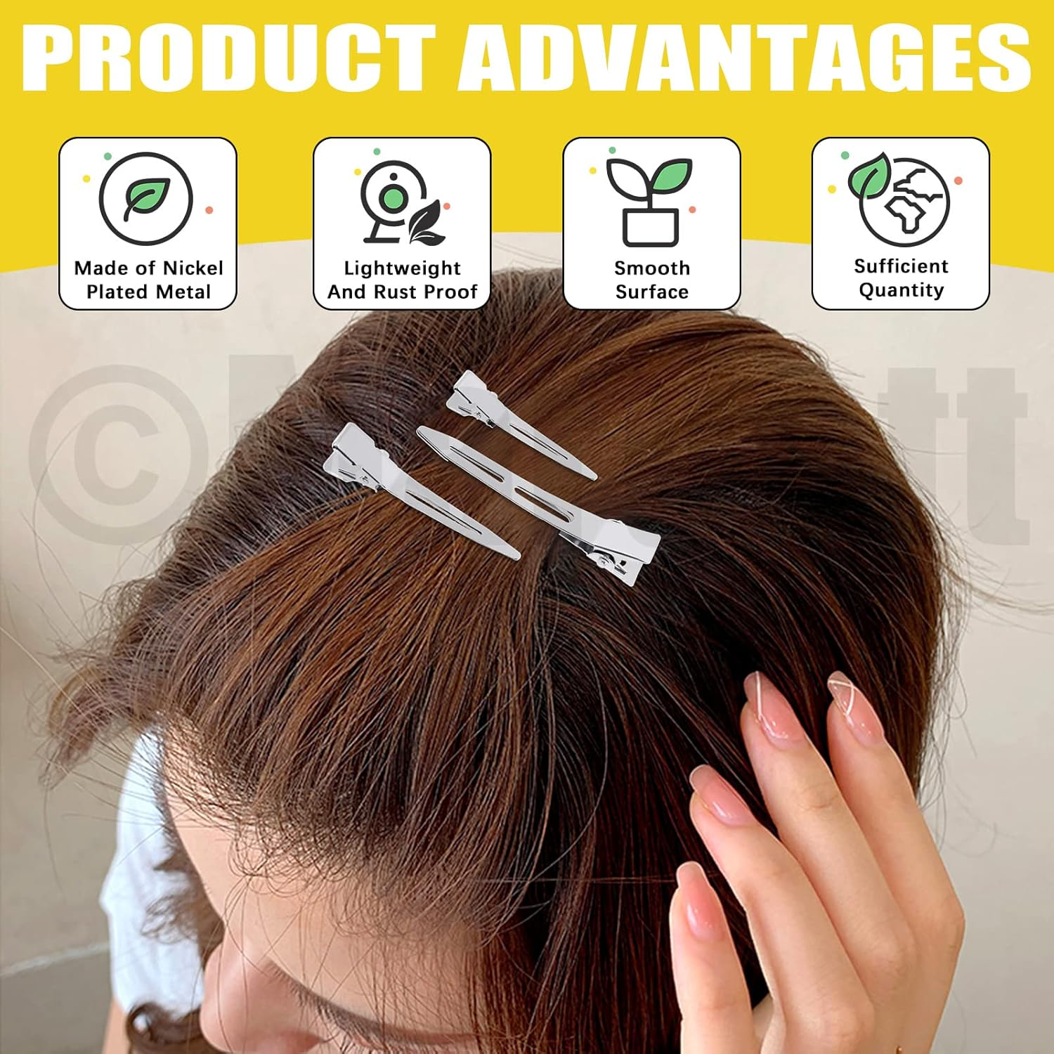 120 Pcs Alligator Hair Clips Assortment 1.3"/1.7"/2.3" Metal Single Prong Pin Curl Clip Hairdressing Barrettes Hairpin for Hair Salon, Thick Hair Roller, Styling Sectioning, Hair Bows (Silver) image number 3