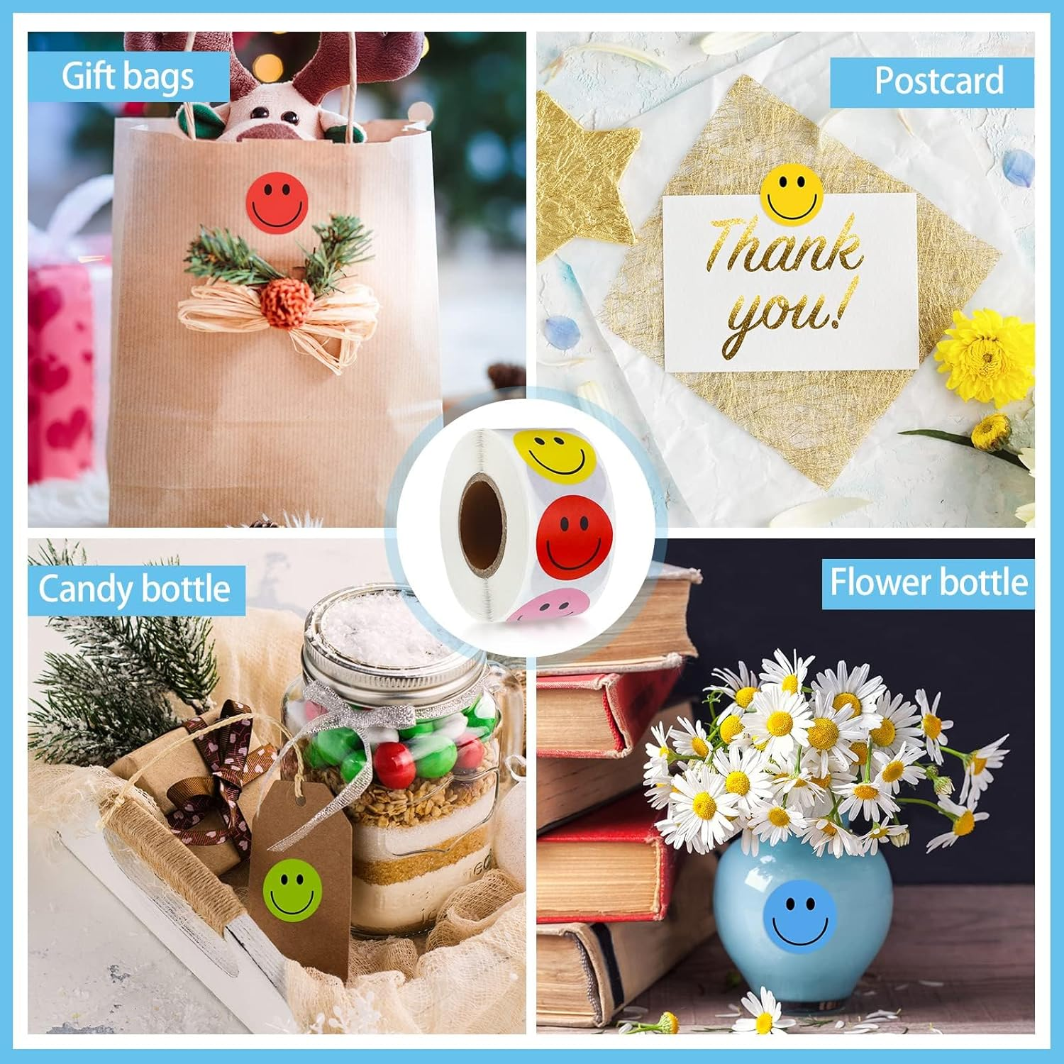 1500 Pieces Happy Smile Face Decal Small Happy Face Decal Mini Motivational Stickers Colorful Incentive Stickers Behavior Chart Stickers for Student (Assorted Color, 1 Inch) image number 5