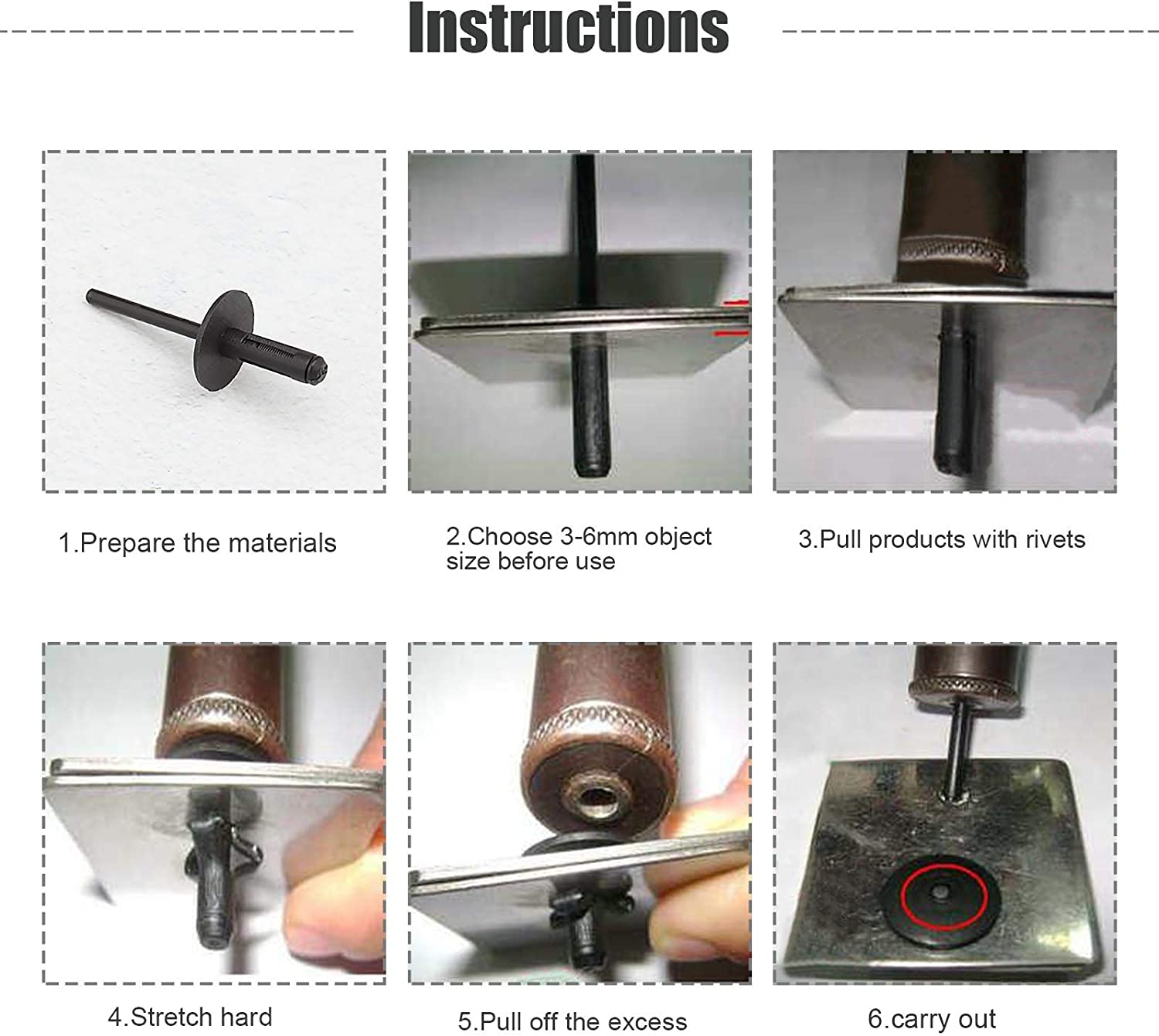SING F LTD 50Pcs 6Mm Blind Rivet Fasteners Compatible with BMW 3 Series Mini 51717002953 image number 6