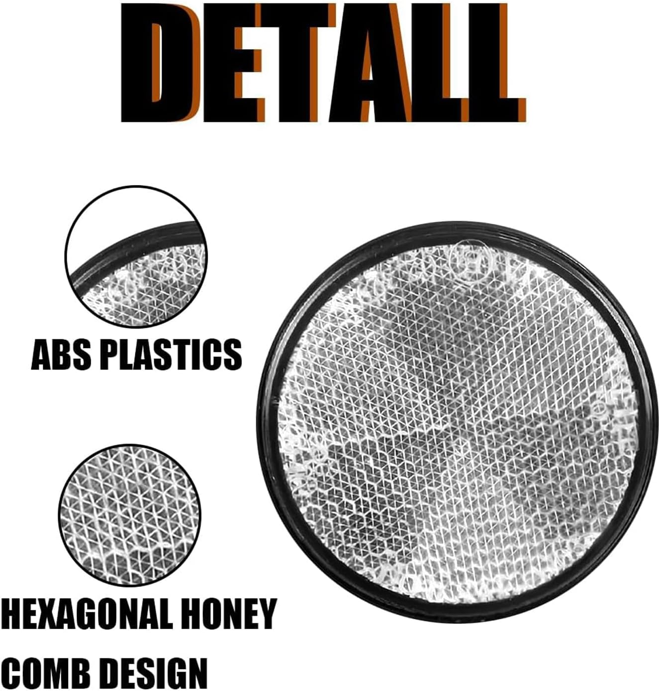 6PCS Premium round Safety Reflectors &ndash; 2.24 Inch Self-Adhesive Reflective Pads for Trucks, Trailers, Mailboxes, Driveways, Posts & Tunnels &ndash; High Visibility Road Safety Markers (White) image number 2