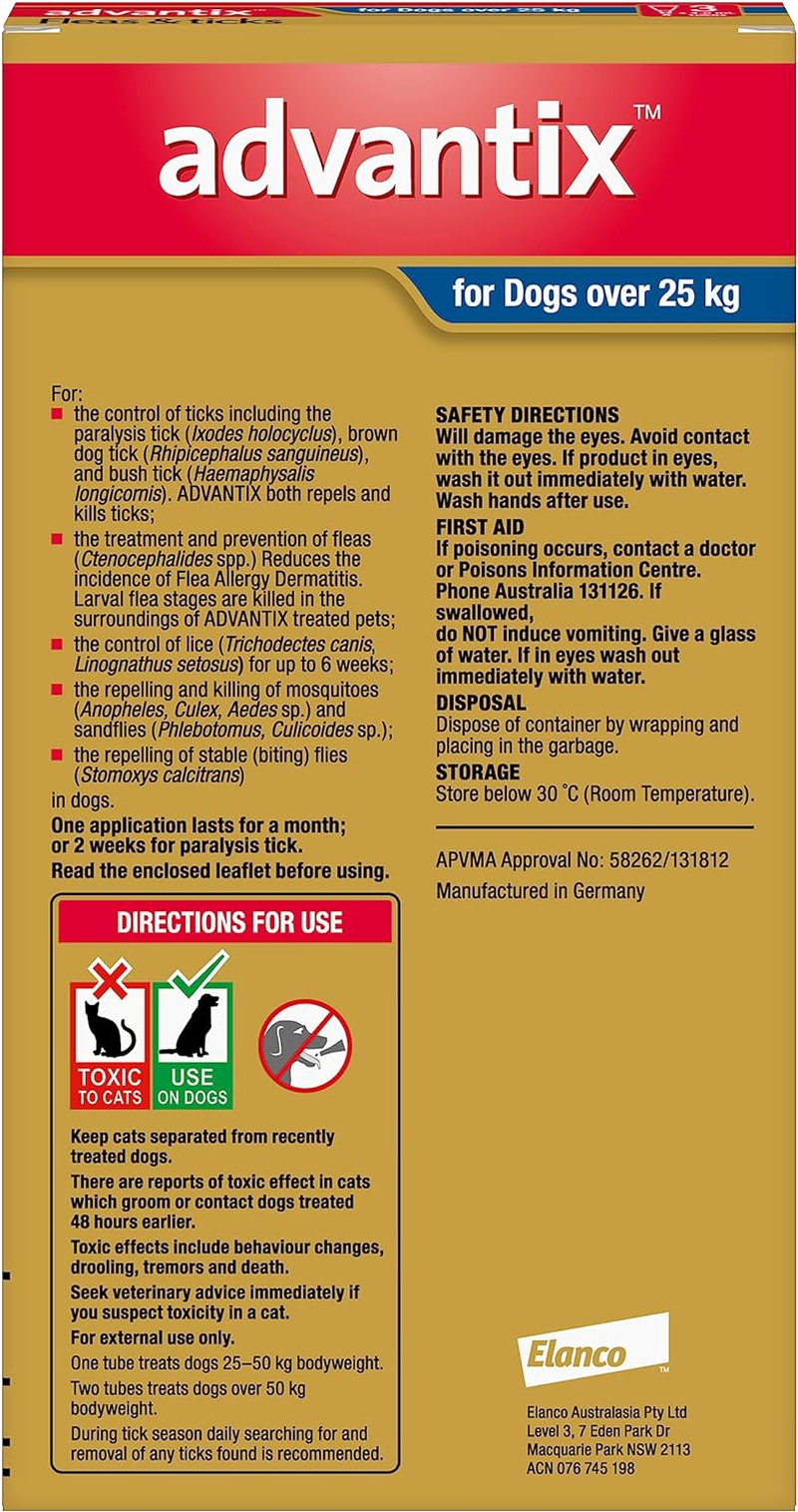 ADVANTIX DOG 25KG plus X/LARGE 3'S BLUE image number 1