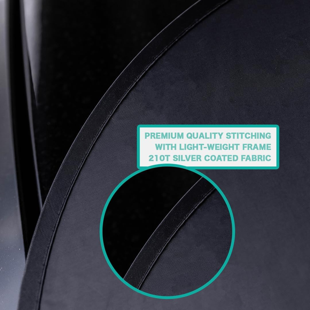 Kinder Fluff Windshield Sun Shade -Certified Automotive Accessories Blocking 99.87% UVR- Sunshades Protector for Steering Wheel, Car Seat & Car Accessories Interior - Window Shade (Large) image number 1