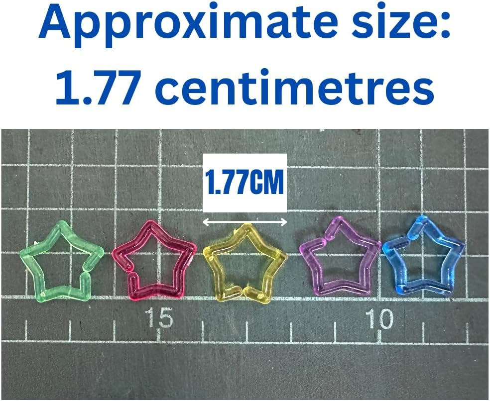 Star Shape Clear Color Chain Links Plastic Neon Toy Parrot Bird Foot Parts Kid DIY 100Pcs image number 1