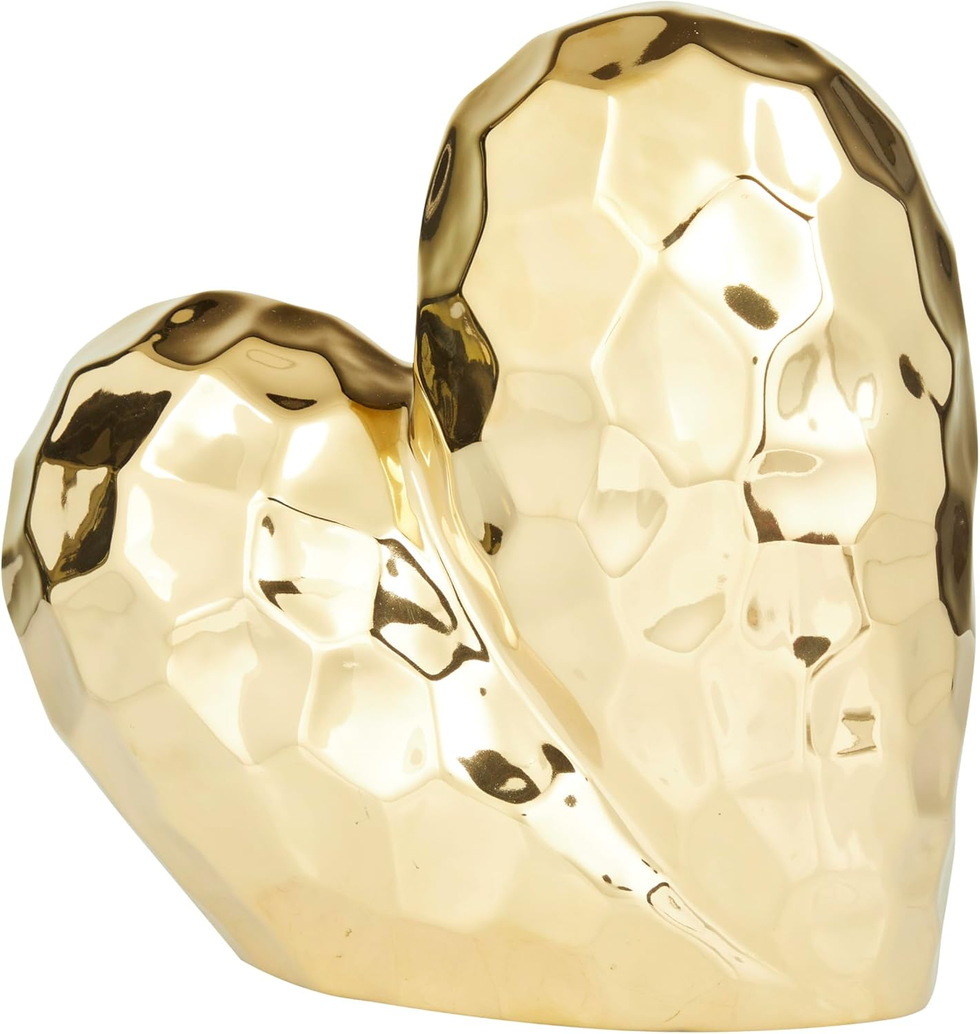 Deco 79 Porcelain Heart Sculpture, 8" X 3" X 8", Gold image number 5