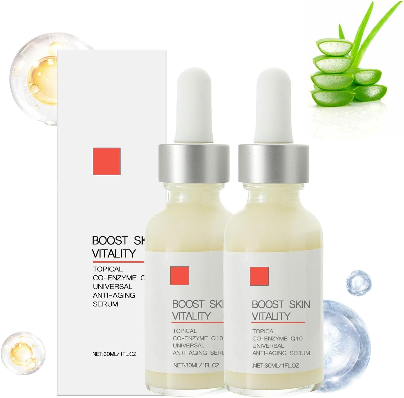 Co-Enzyme Q10 Anti-Aging Face Serum - Antioxidant Powerhouse for Face & Neck, Hydrating, Lightweight, to Reduce Appearance, Firm, Radiant Skin image number 3