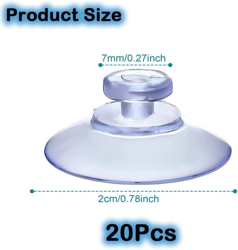 Clear Suction Cups Mushroom Head Plastic Sucker Pads Kitchen Window Suckers 20 Pack