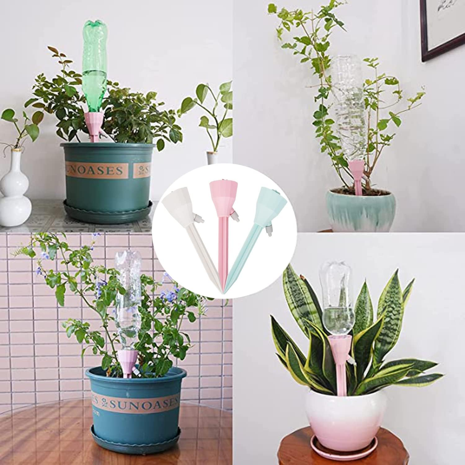 Self Plant Watering Spikes, Auto Bottle Drippers Irrigation Devices, Vacation Automatic Plants Water System with Adjustable Waterer Slow Release Control Valve Switch Design for House, Garden image number 3