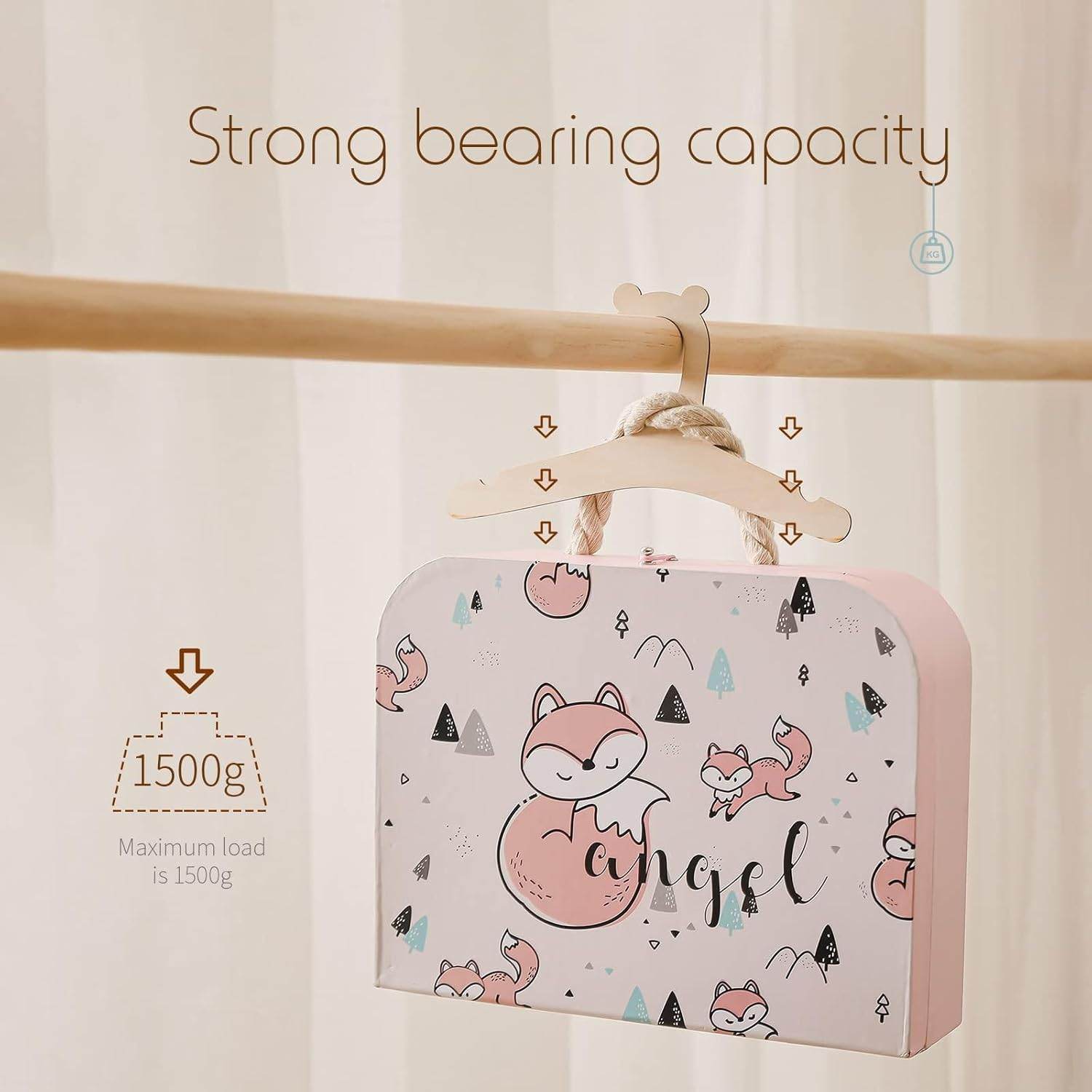 Kids Wooden Hangers, 20 Pack, 9 Inch Children Toddler Baby Clothes Hangers for Pants, Natural Wood image number 3