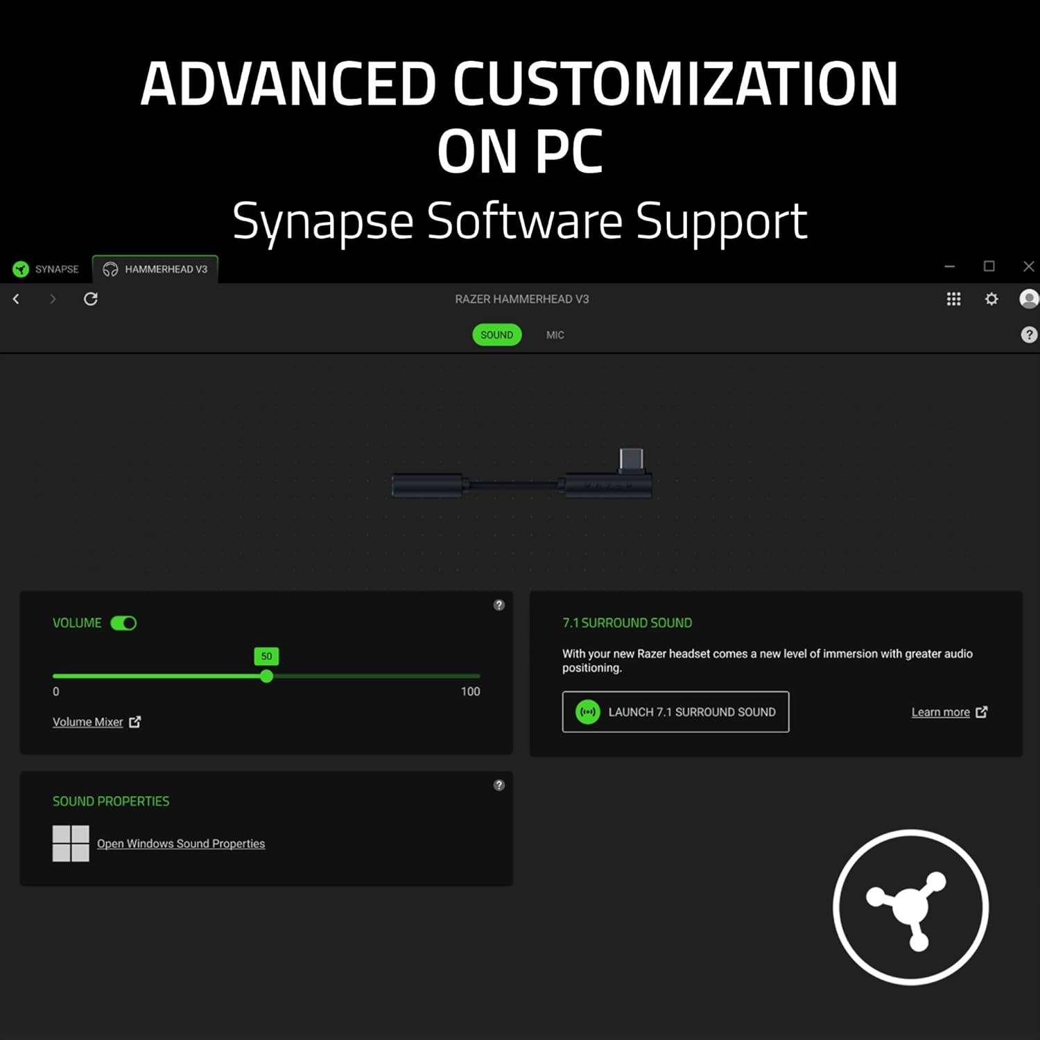 Razer Hammerhead V3 - Wired Earbuds for Gaming - Universal Wired Earbuds with In-Line Mic & Volume Control for Phones, Tablets, Handhelds and Pcs image number 1