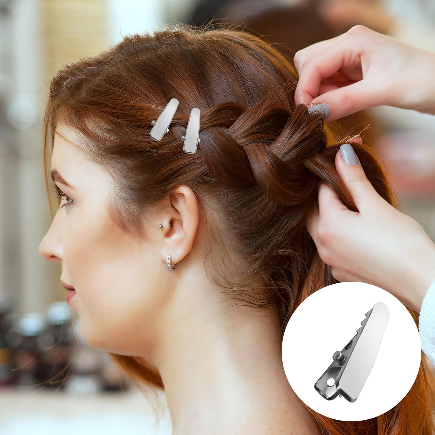 Pack of 80 Silver Small Hair Clips, Metal Hairdresser Alligator Clips, Alligator Small Hair Clips, Women'S Hair Clips, Hairdressing Supplies, for Hair Accessories, Craft Accessories, DIY Accessories image number 3