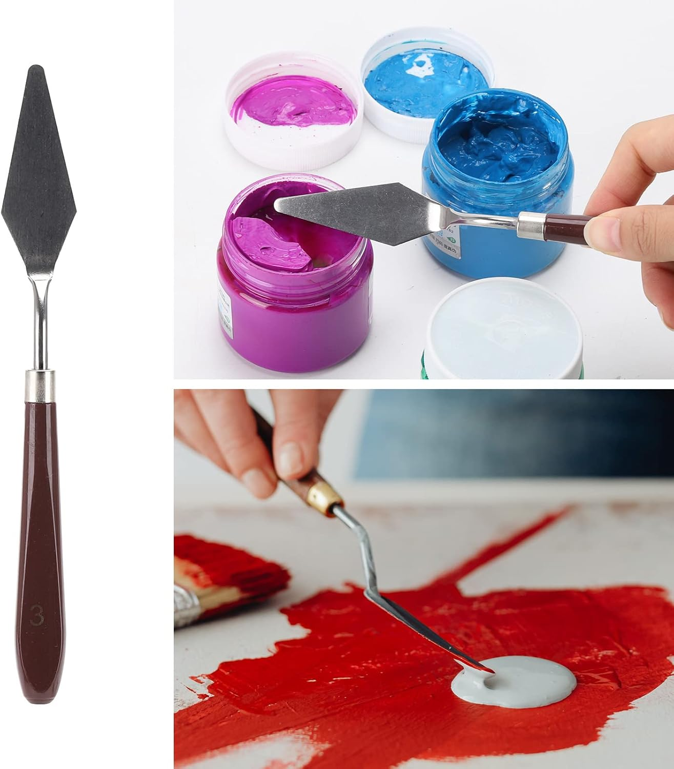 15 Pieces Paint Brush Set with 1 Palette Knife and Organizing Case - Painting Brushes for Kids, Adults or Professionals - Perfect for Your Watercolor, Oil or Acrylic Painting Art