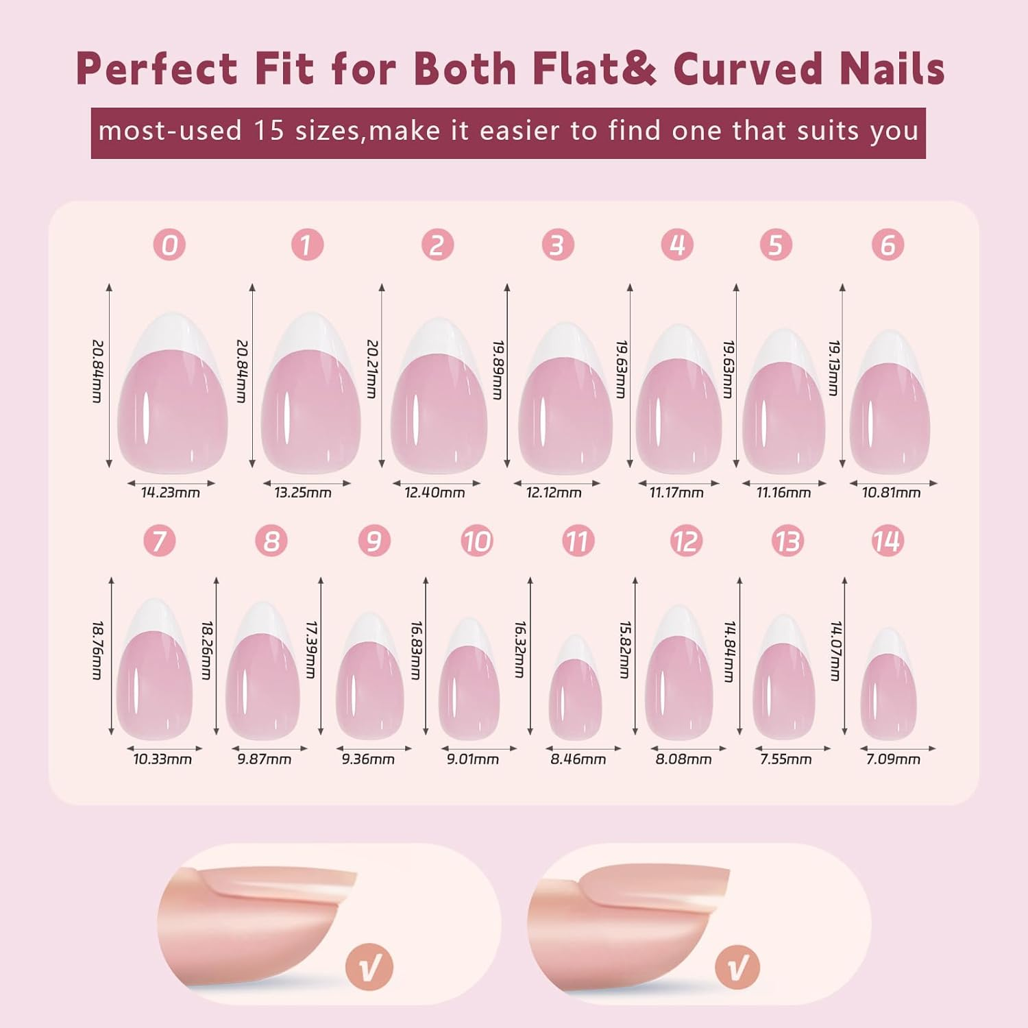 Nail Tips Set, 150 PCS Nail Tips for Acrylic Nails, Full Cover French Ballerina Fake Nails, Soft Gel Fake Nails Tips, Soak off Fake Nail for Art Salons and Home DIY, 022 image number 4