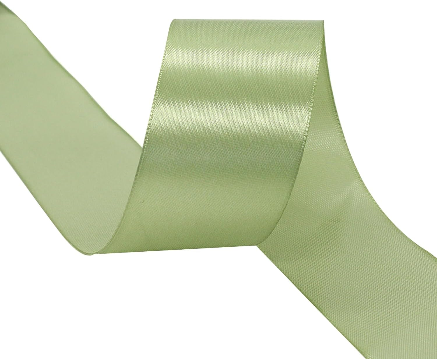 Satin Ribbon, Double Sided Polyester Gift Wrapping Ribbon for Crafting Xmas Valentine Bouquets DIY Sewing Project Cake Wedding Party Decoration (Sage Green, 25Mm&times;22M) image number 3