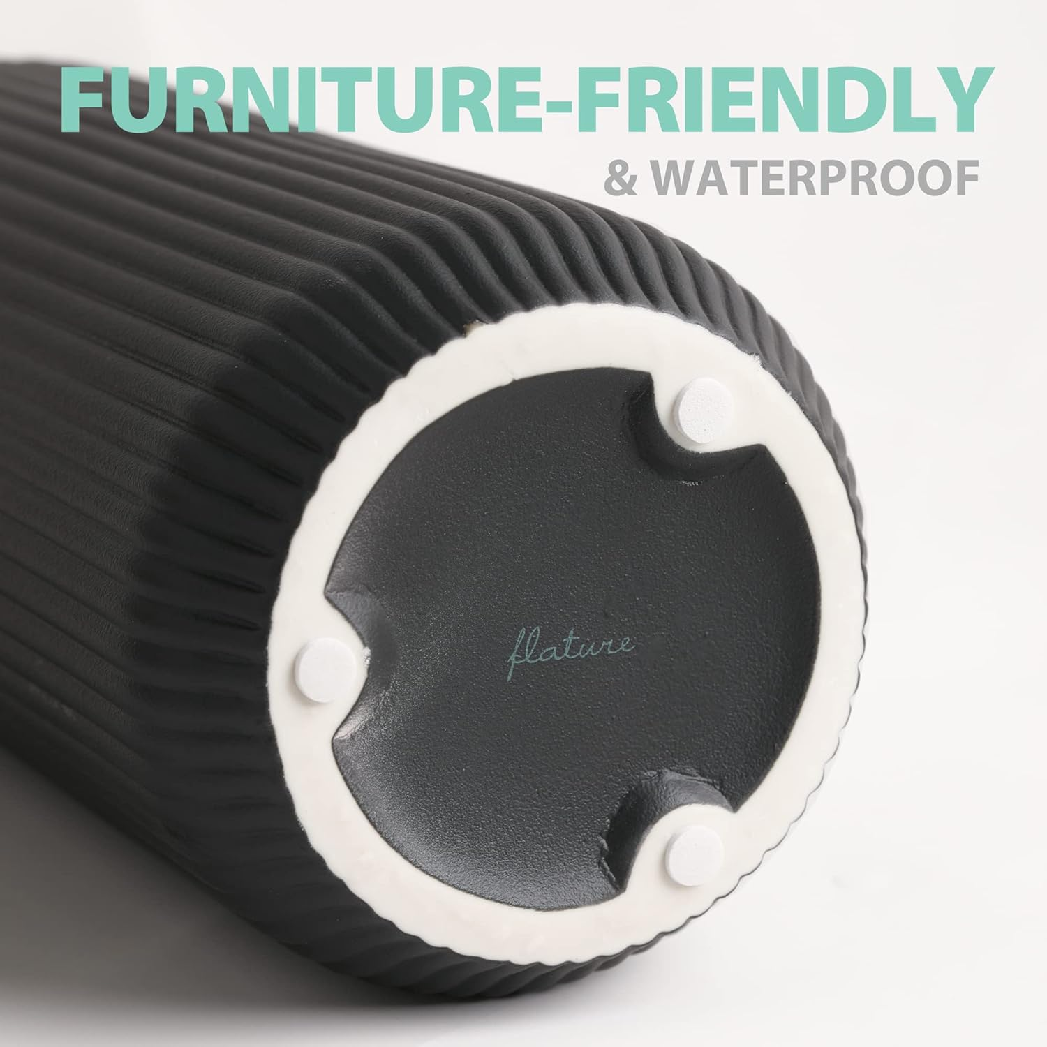 Flature Ceramic Vase, Nordic Style, Decorative for Pampas Grass or Flowers, Black Matt, 8 Inch, round Shape, Perfect for Living Room image number 7