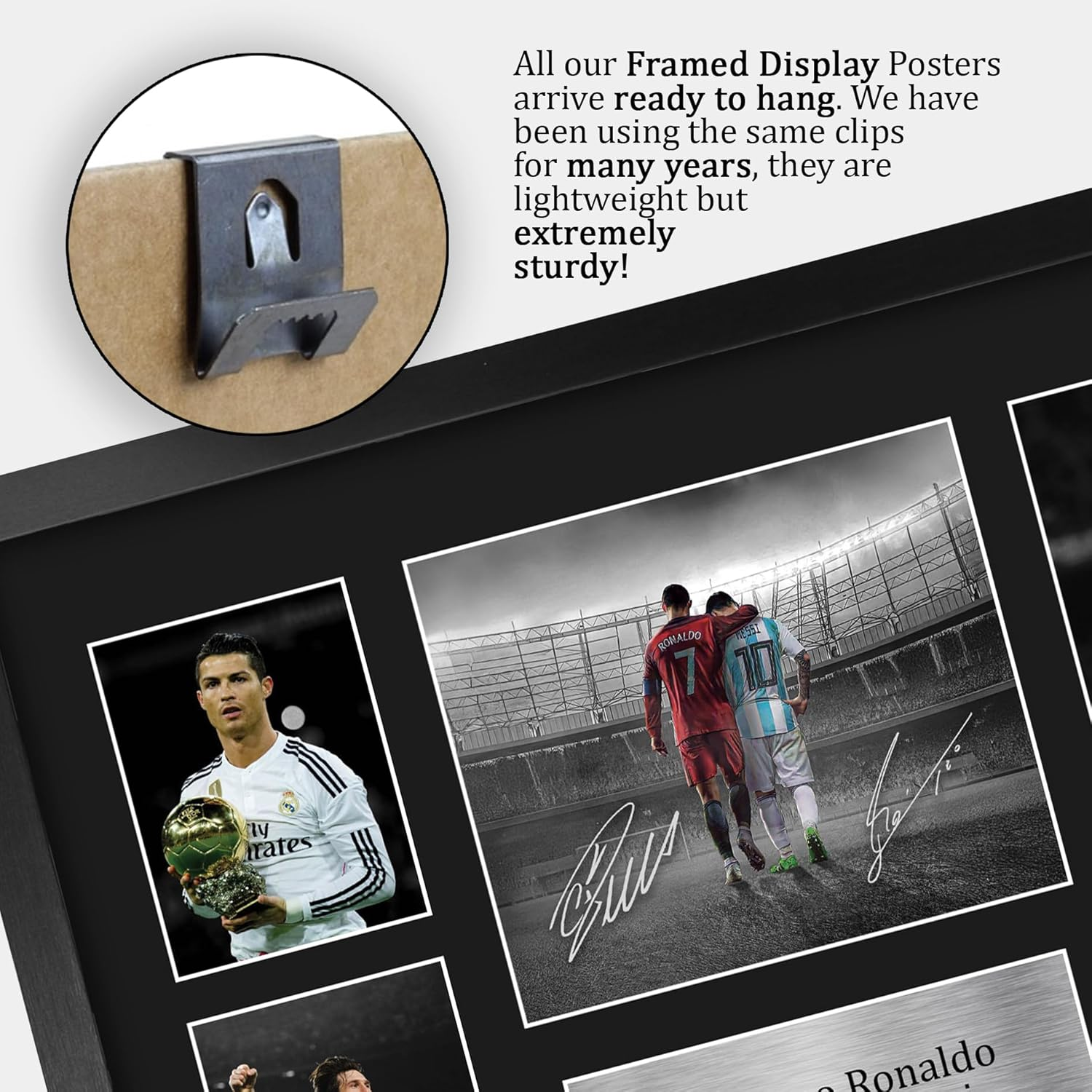 HWC Trading Cristiano Ronaldo & Lionel Messi Printed Memorabilia Signed Autograph Photograph Display for Football Fans and Supporters - A3 Framed image number 6