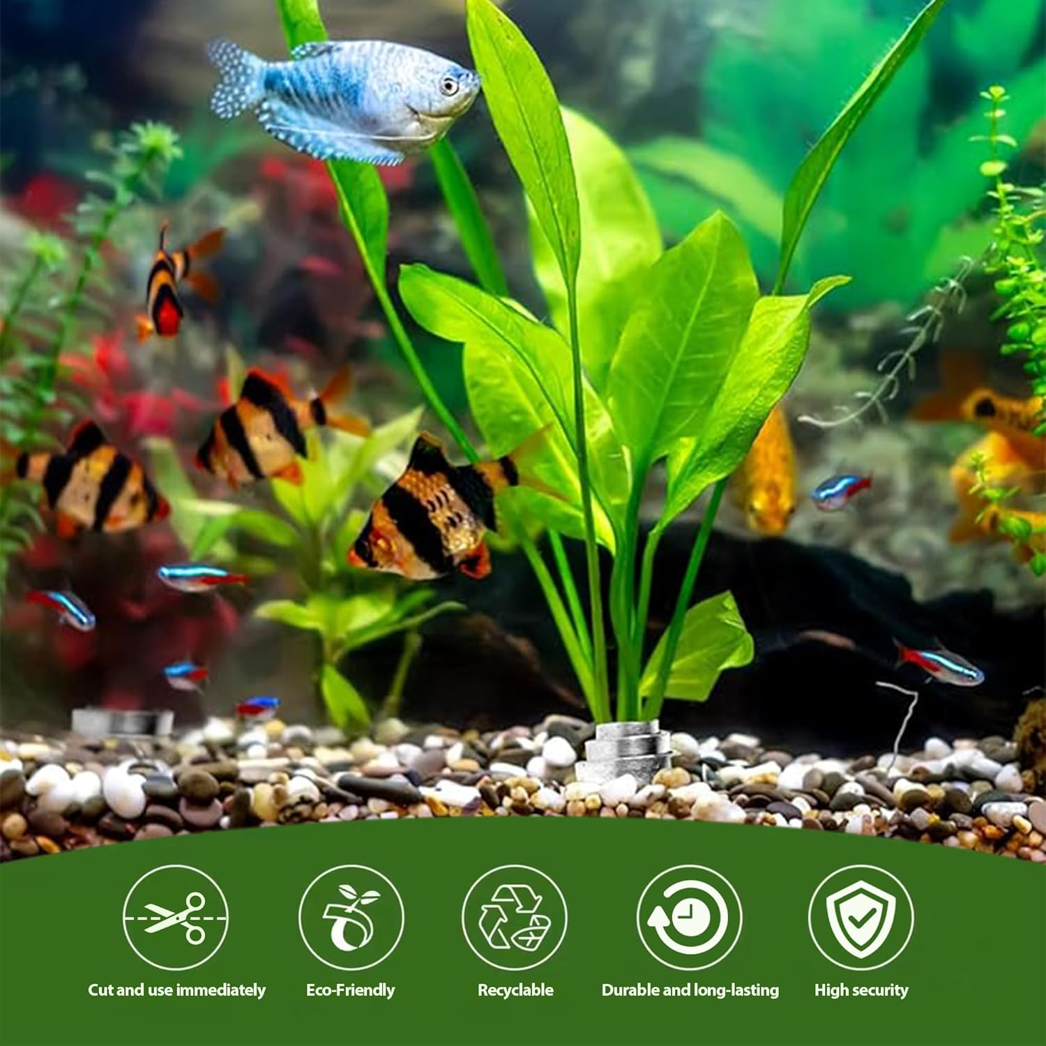 22Pcs Aquarium Plant Weights for Fish Tank - Aquarium Plant Anchors Live Plants Fixed Ring Base, Non-Toxic Weighted Blocks to Hold Aquatic Live Plants Underwater image number 1