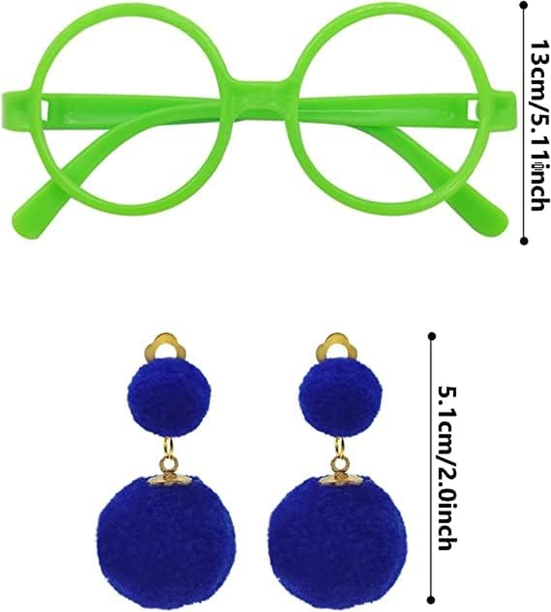 Encanto Mirabel Isabella Costume Glasses ，Earrings for Girls Cosplay Halloween Dress up Frame and Earrings for Girls Cosplay Halloween Party image number 6