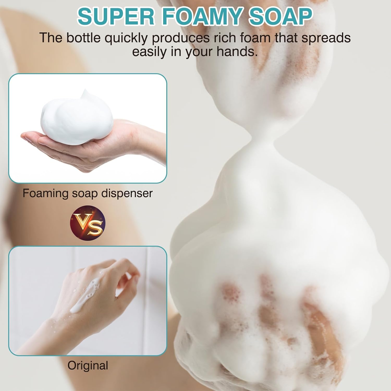 Boenoea Plastic Foam Pump Bottle, 4Oz/120Ml Foam Bottles Dispenser BPA Free Empty Refillable Container for Hand Soap, Shampoo - Pack of 2 Clear image number 2