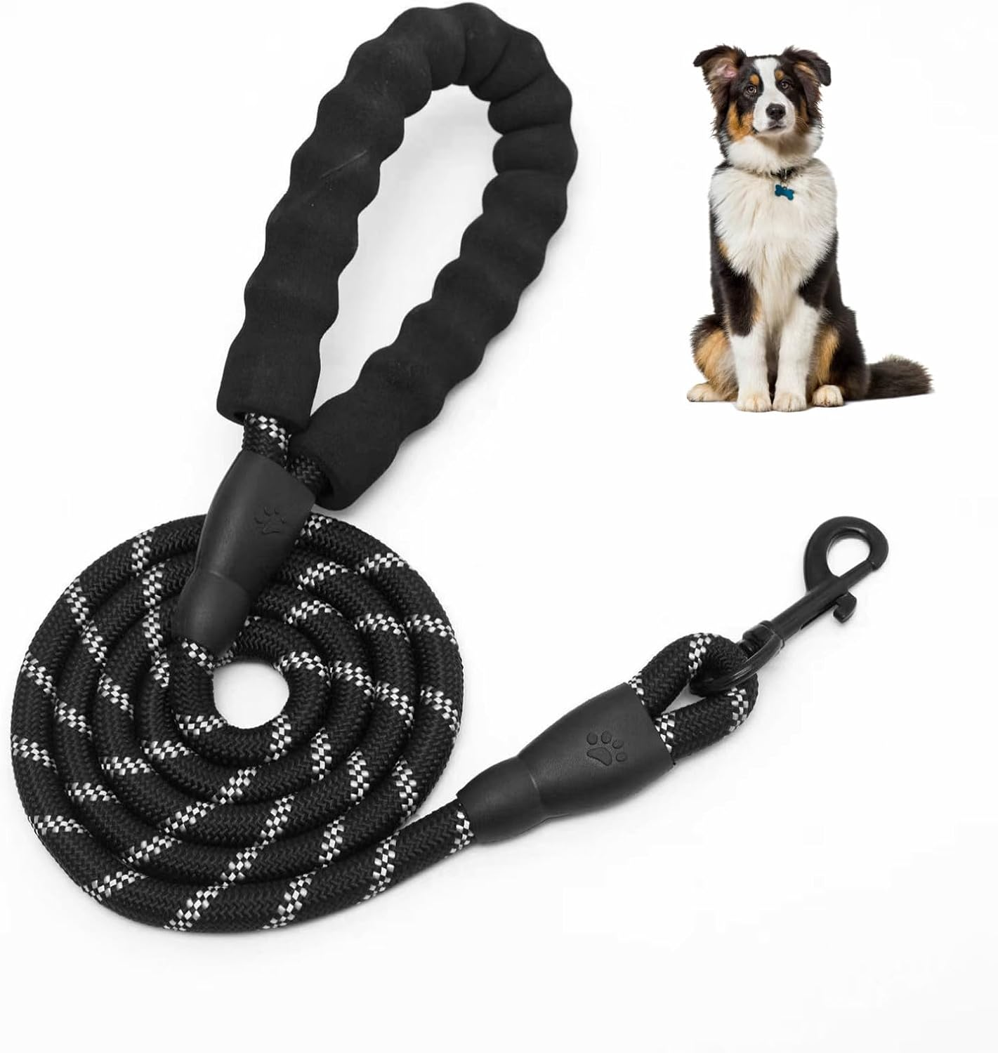 Dog Leash, 1/2 Inch X 6.56 Foot Strong Dog Leash with Comfortable Padded Handle and Highly Reflective Threads Large and Medium Breeds image number 1
