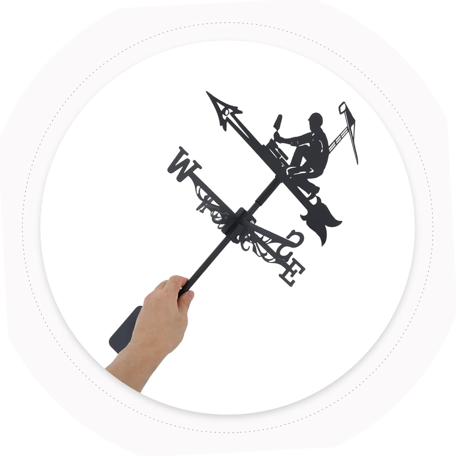 KONTONTY Wind Vane Large Wind Sock Wind Spinner Wind Indicator Wind Direction Measuring Instrument Roof Wind Direction Indicator for Garden Courtyard Roof Decoration Rooftop Vane image number 2