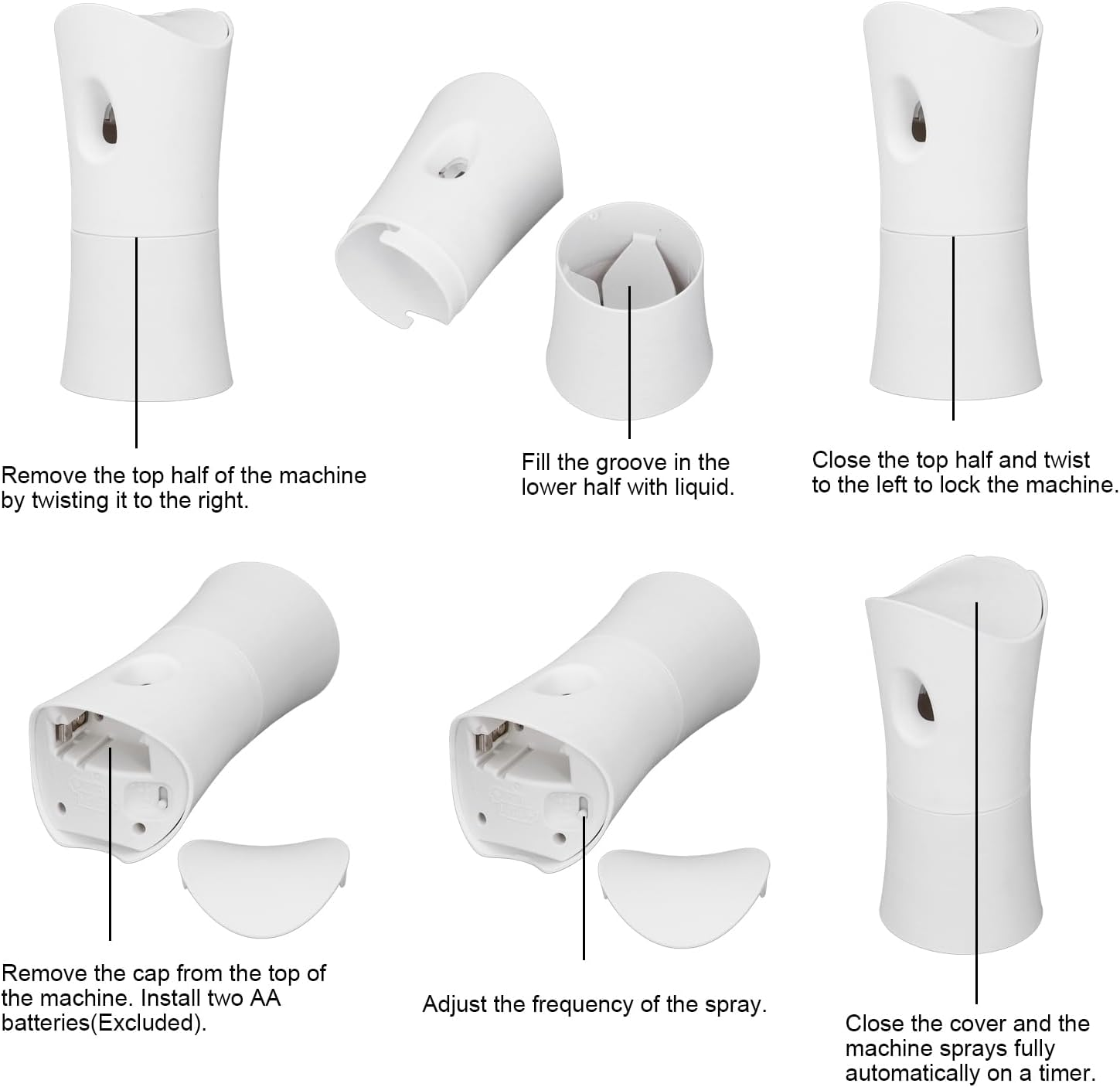 Automatic Fragrance Sprayer with Timer, Desktop Wall Mounted Auto Air Freshener, 320Ml Capacity, for Home Hotel Lobby Meeting Rooms image number 6