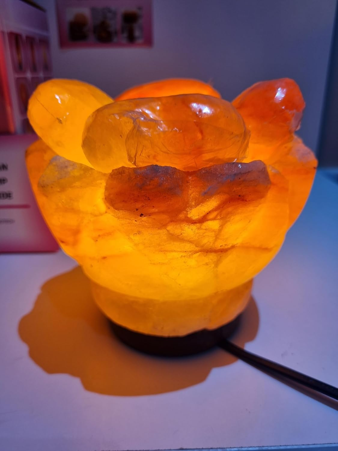 2-3 KG Himalayan Premium Heart Stylefire Bowl with Big Heart Chunks Salt Lamp 100% Authentic, Beautifully Hand Crafted Fire Bowl with Big Heart Chunks Comes with Complete Electric Fitting image number 1
