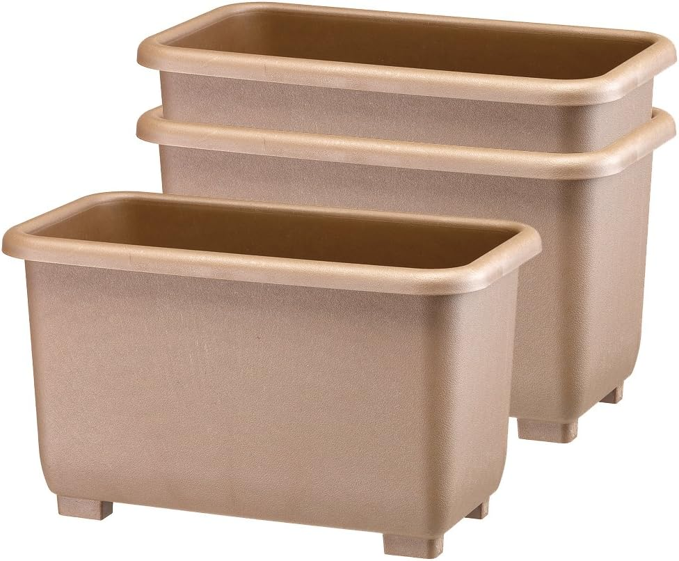 Yamato Plastic Eco & Eco Winplanter, Deep 45, 17.7 X 9.4 X 10.2 Inches (450 X 240 X 260 Mm), Eco Brown, Set of 3