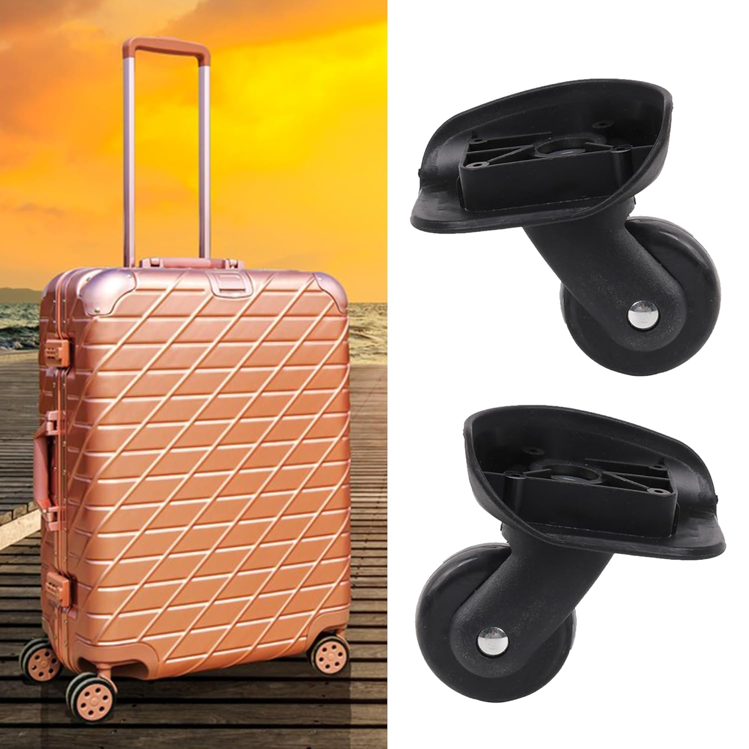 RDEXP Set of 1 Replacement Luggage Wheel Repair Travel Suitcase Parts Wheels W178 image number 4