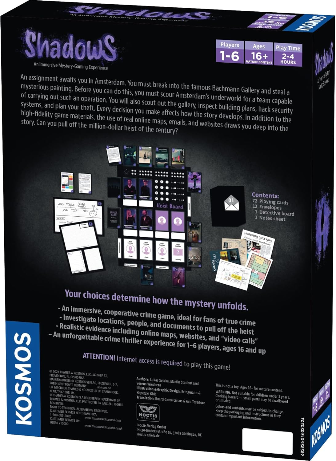 Masters of Crime: Shadows Murder Mystery Game | Art Heist | Co-Op Game | 1+ Players | Ages 16+