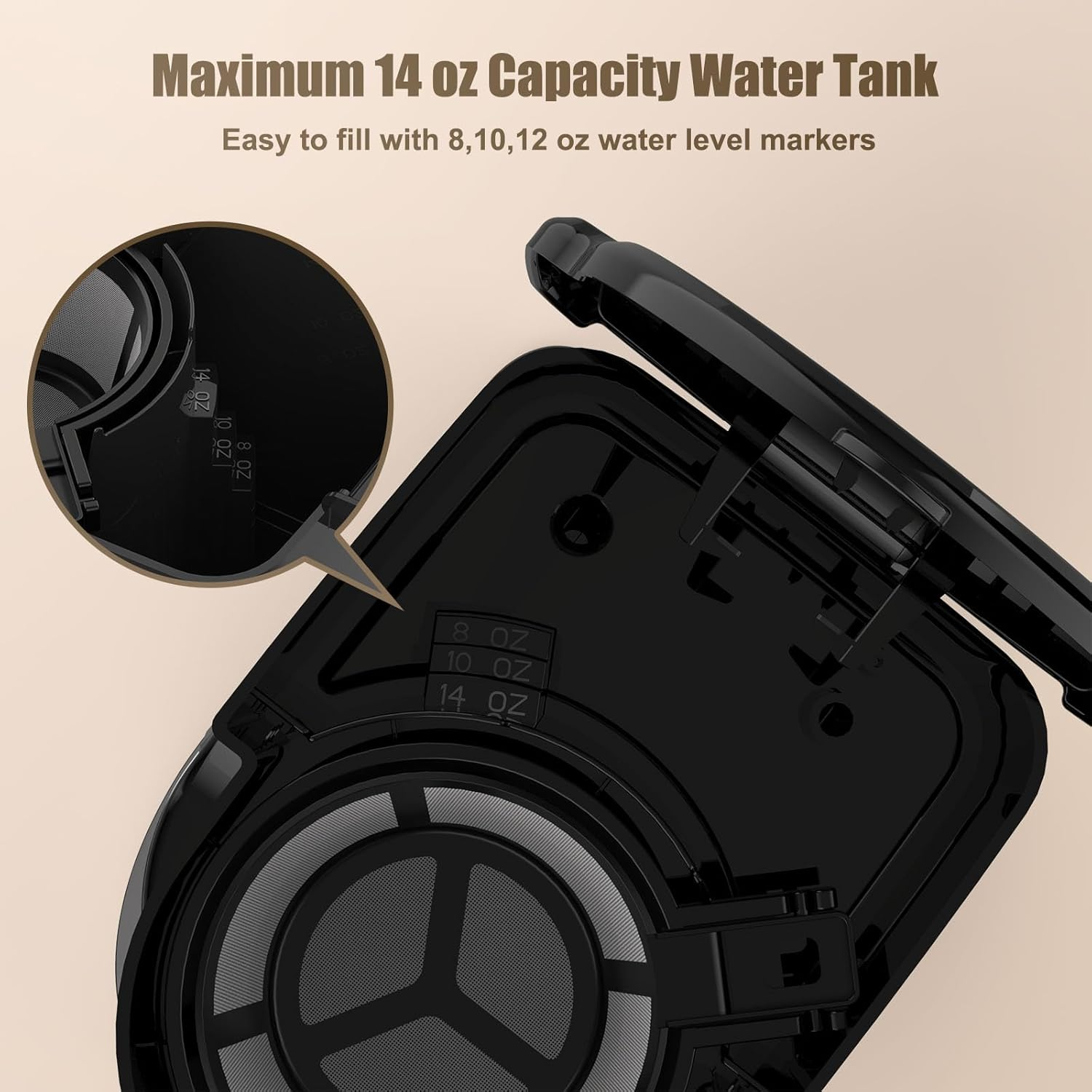 Single Serve Coffee Maker, Programable Single-Serve Brewers, Timer Auto Start/Off, 14 Oz Single Cup Coffee Machine for Ground Coffee, 220V&700W Quick Brewing, Perfect Gifts for Coffee Lovers image number 5