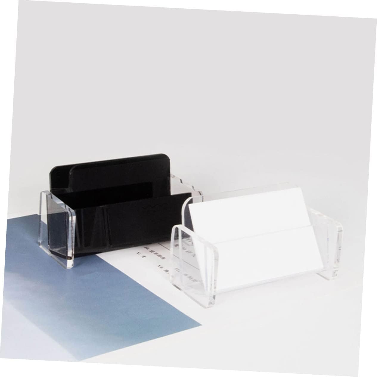 Ciieeo 4Pcs Business Card Holder Display Rack for Desk Acrylic Cards Holder for Office Desk Accessories Storage