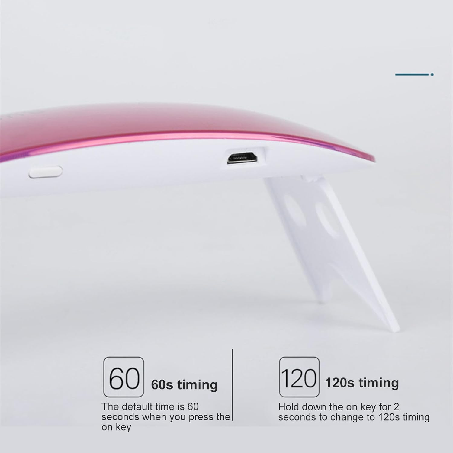 Nail Lamp, Fast Curing 6W Handheld UV Nail Light for Home (Colorful Pink) image number 6