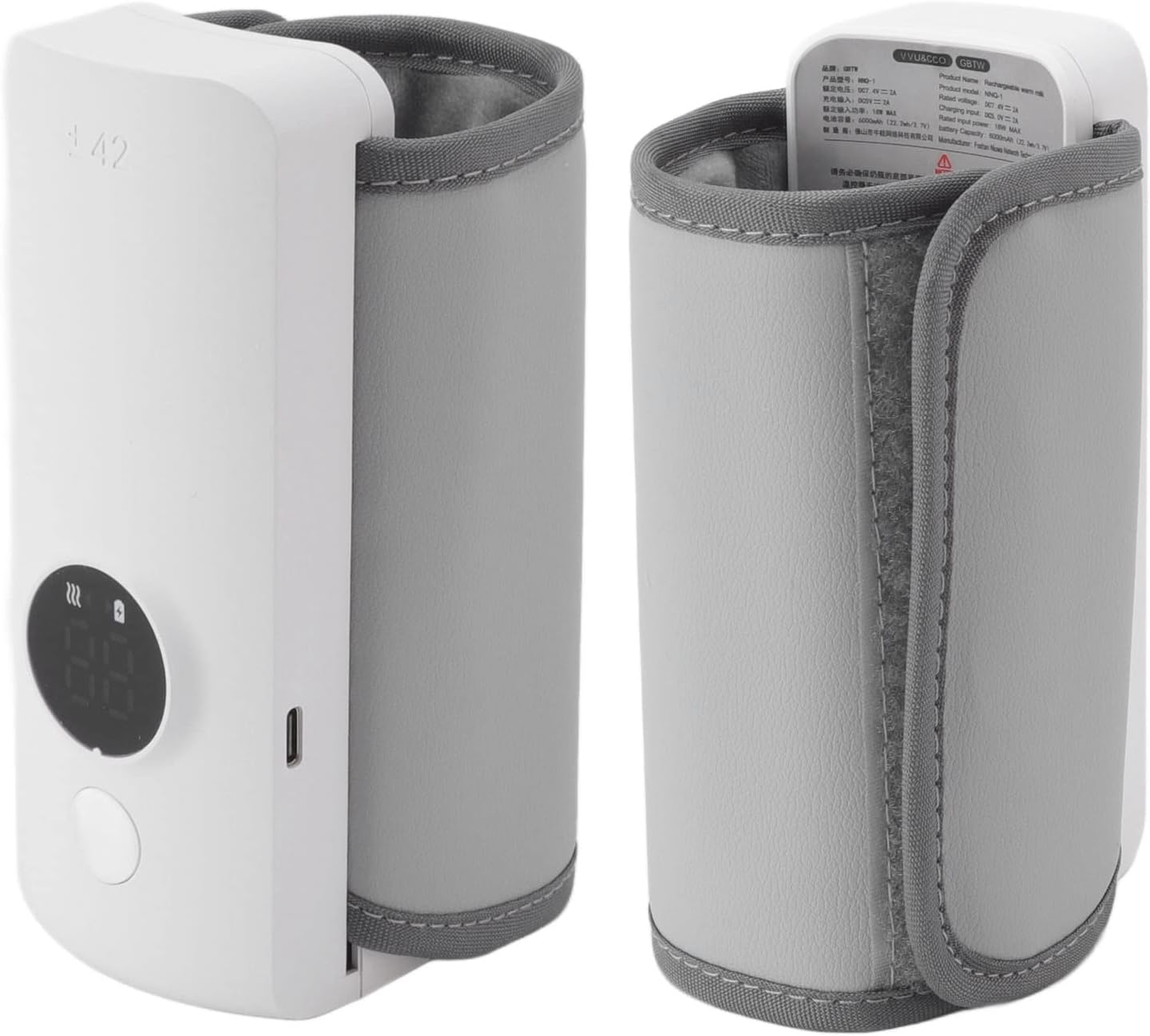 Baby Bottle Thermal Bags, Breastmilk Insulated Baby Bottle Bag Travel Carrier, Milk Warmer 7.4V 2A 18W, USB Charging Portable Baby Nursing Tool, 3000Mah, for Nursing Mother image number 4