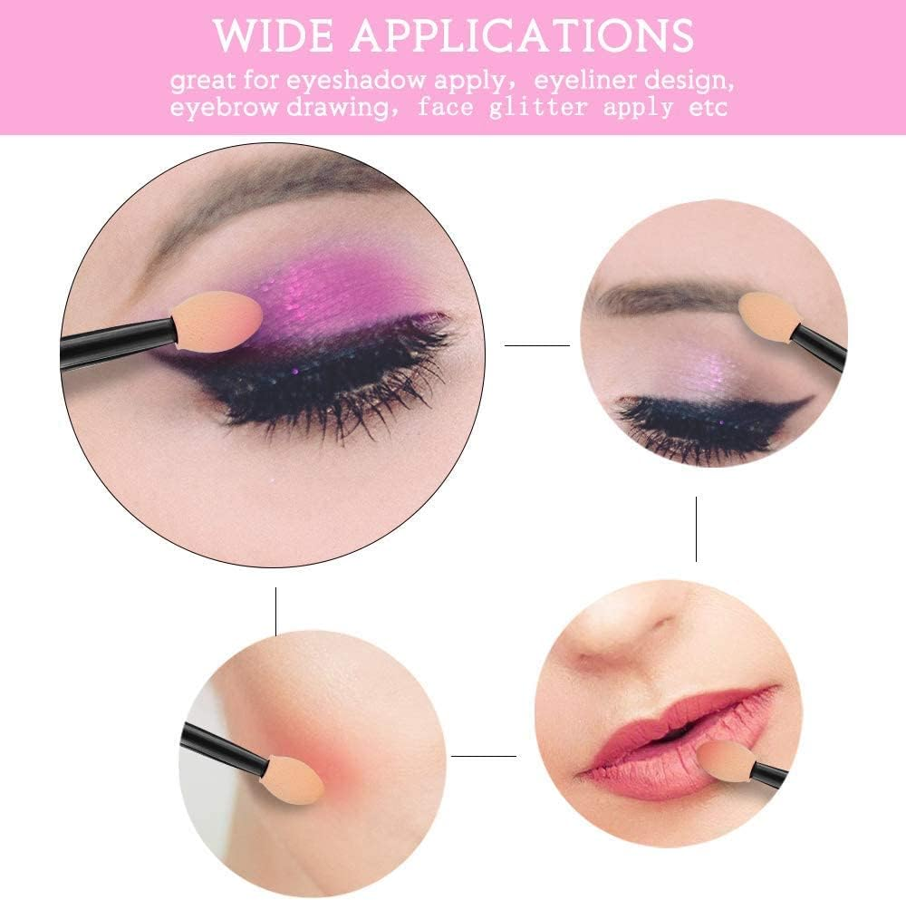 Eyeshadow Applicators, Eyeshadow Brush Sponge Applicator 50Pcs Disposable Eyeshadow Brush Eyeshadow Sponge Brush Eye Makeup Applicators(Black) image number 5