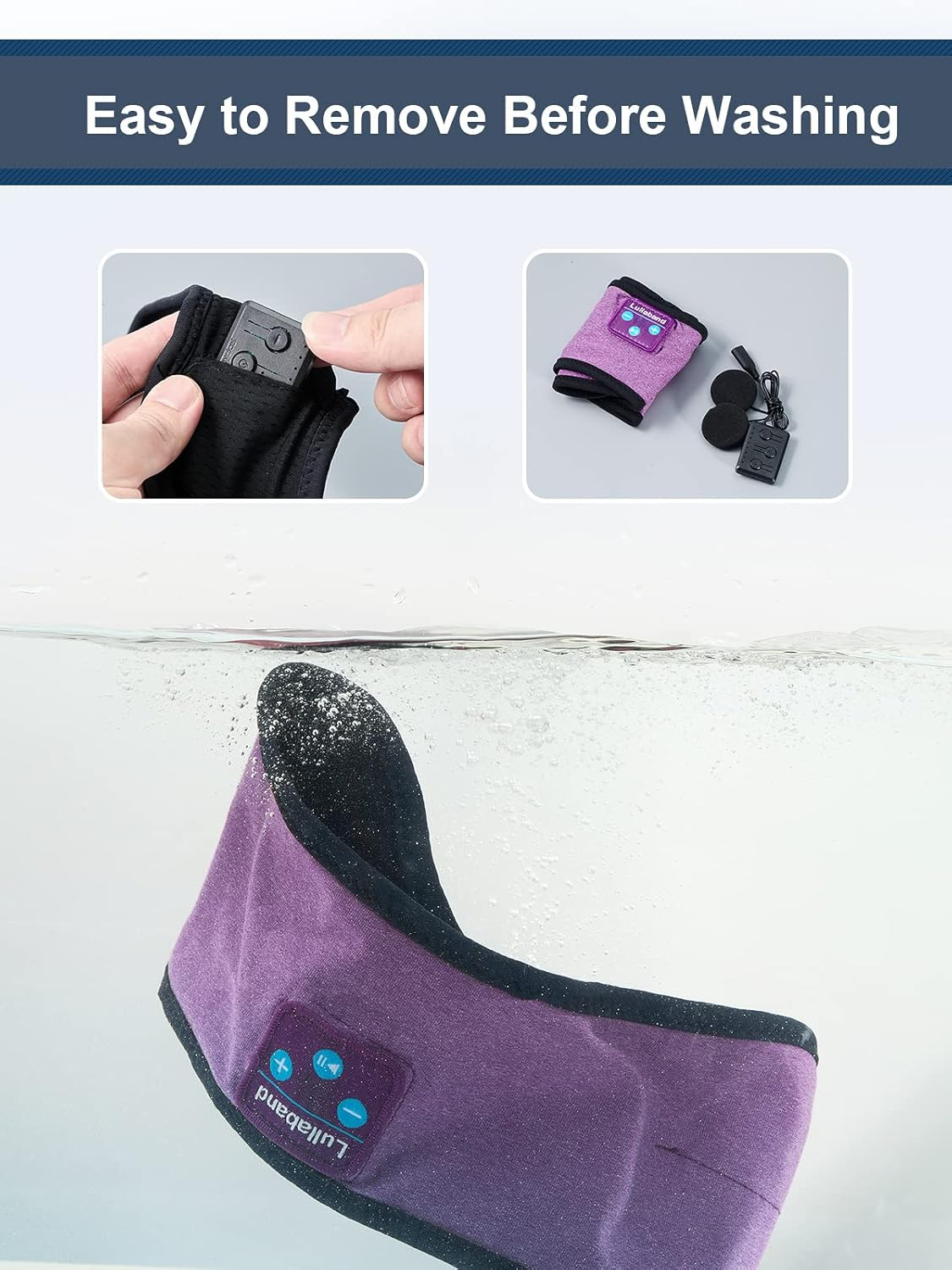 Sleep Headphones Bluetooth Headband - Wireless Music Sleeping Mask Earphones for Side Sleepers with HD Stereo Speaker Tech Gadgets Gifts for Travel Workout Sports Meditation Yoga Housework image number 4