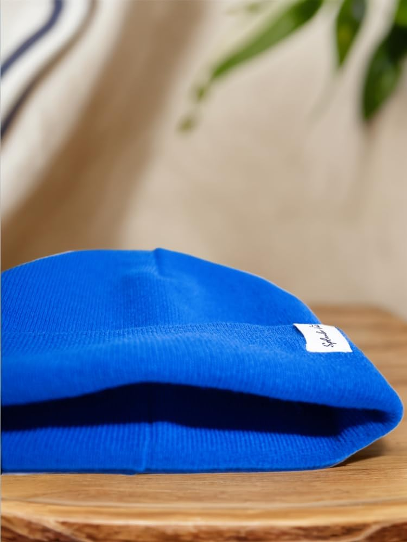 Splendor Vast Beanie for Children Unisex Knit Cuffed Plain Winter Beanies Hats Skull Cap - Dark Blue image number 4