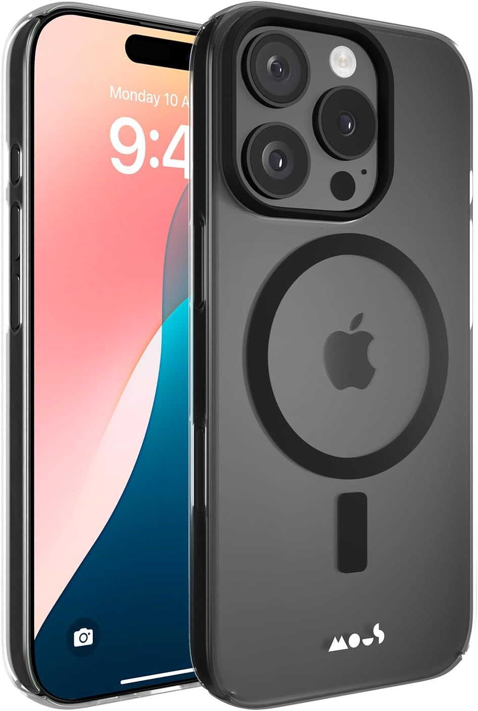 Mous for Iphone 16 Pro Case Slim Magsafe Compatible - Super Thin 2.0 - Magnetic Phone Cover - Black