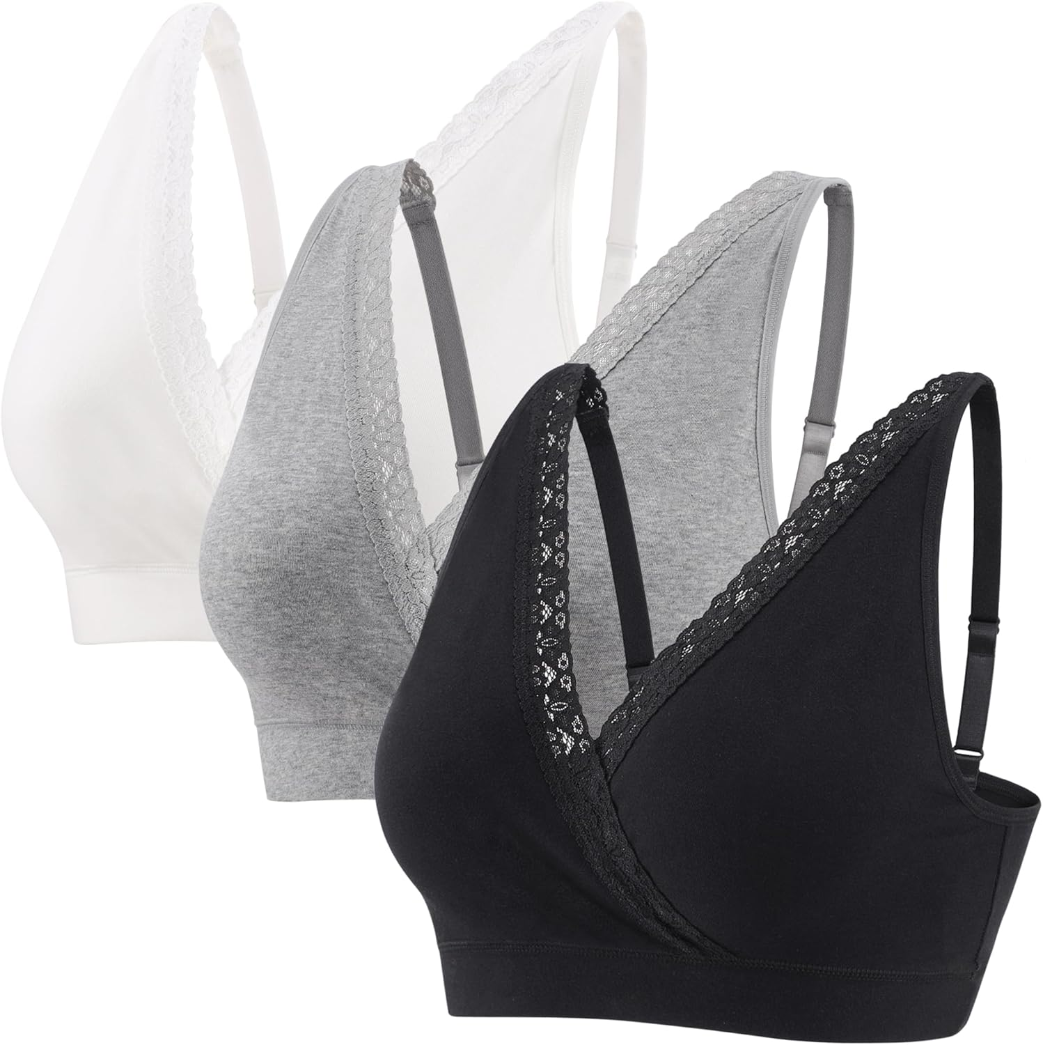 Nursing Bra Pregnancy Sleep Bra Top, Cotton Bra Adjustable Straps, Pregnancy Breastfeeding Bra