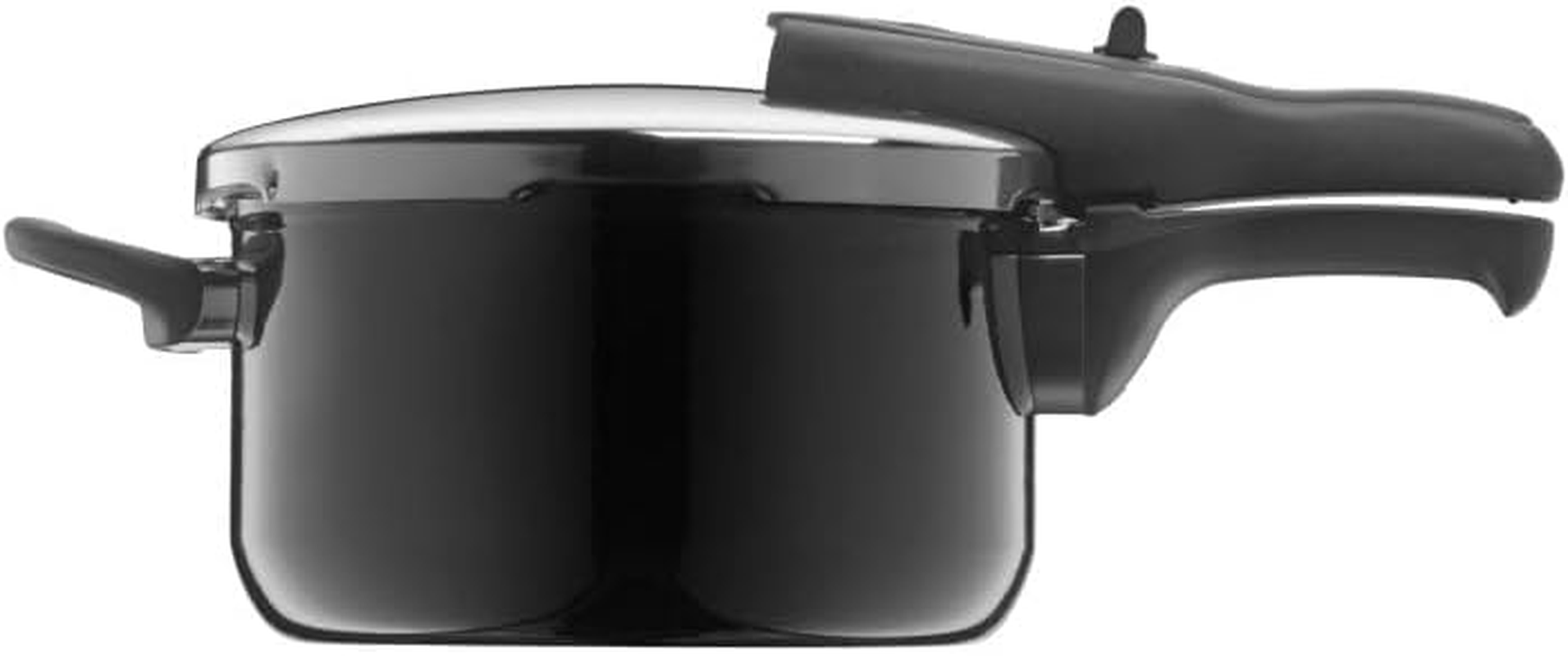 Silit Sicomatic T-Plus Pressure Cooker 4.5 L, Pressure Cooker 22 Cm, Silargan Functional Ceramic, Induction, 3 Cooking Levels, One-Handed Control Knob, Black