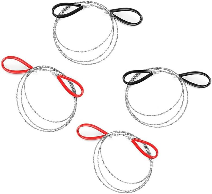 4Pcs Stainless Steel Wire Saw Emergency Saws,Pvc Pipe Cable Saw Stainless Steel Wire Saw Hand Pocket String Rope Saw, Cable Saw Metal Wire Saw Hand Pocket String Rope Saw PVC Pipe Cutting Tool