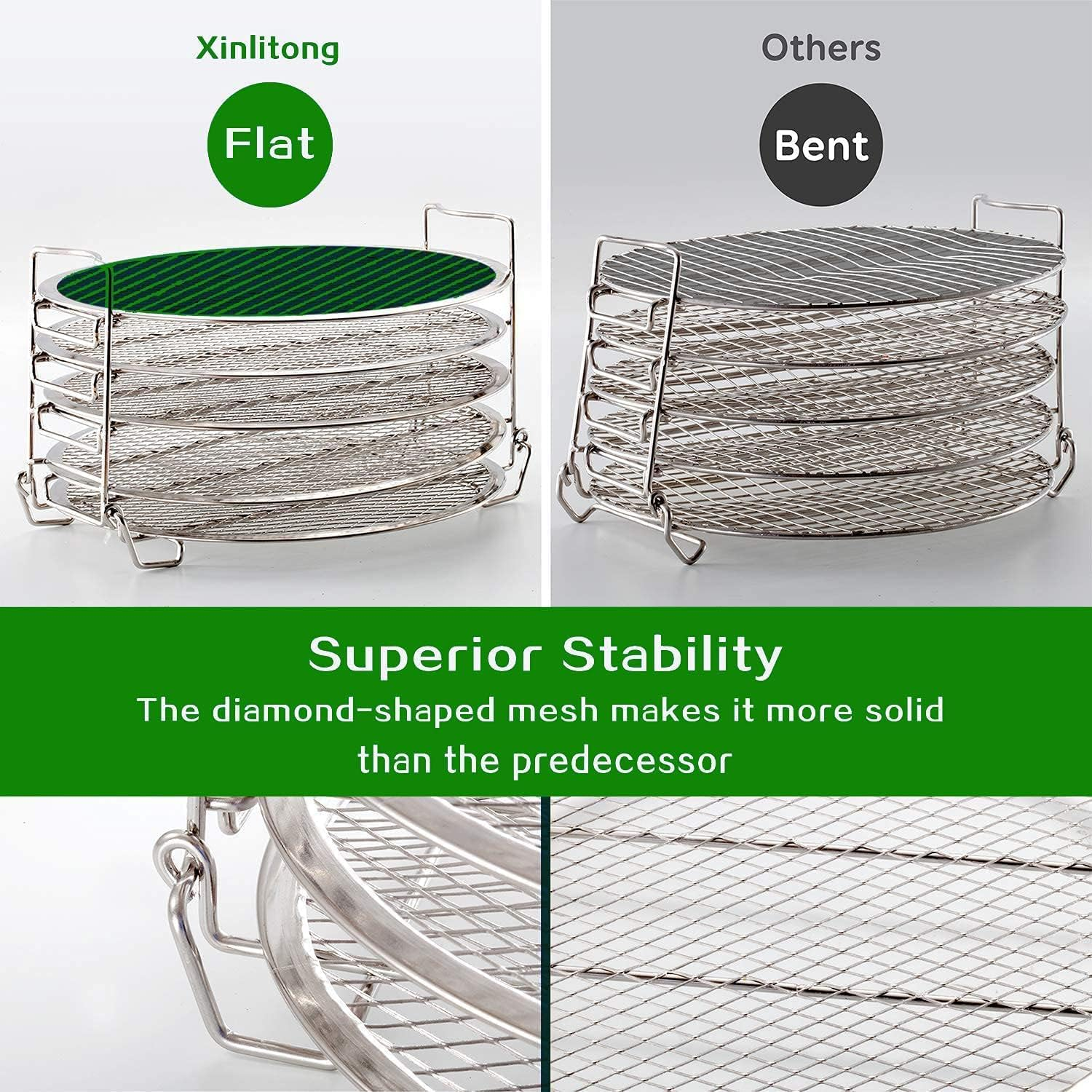 TINGJUNN Dehydrator Rack, Stainless Steel Stand Accessories, Pressure Cooker & Air Fryer for Instant Pot Air Fryer 8 Quart. image number 6