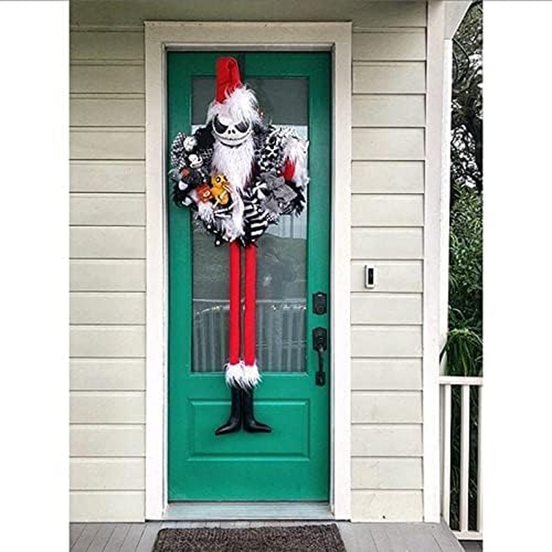 Halloween Horror Clown Face Cover Wreath, Reusable Horrible Face Cover Wreath Front Door Decoration Halloween Props Festival Party Decor for Home/1037 (Size : B) image number 4