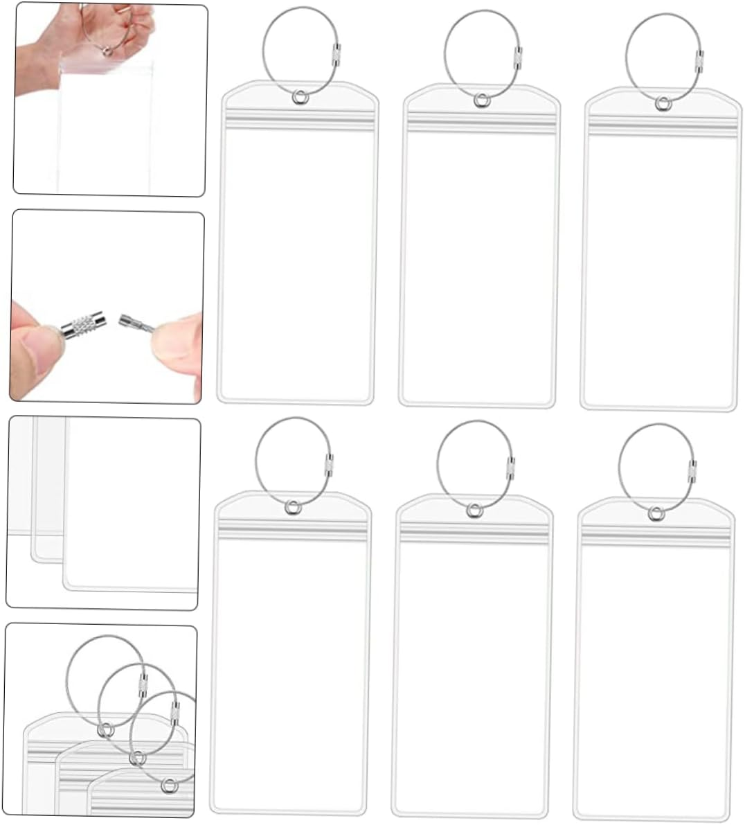 SEWOART 6Pcs PVC Luggage Tags Name Id Card Travel-Friendly Suitcase Labels for Easy Identification Compact for Backpacks Suitcases image number 5