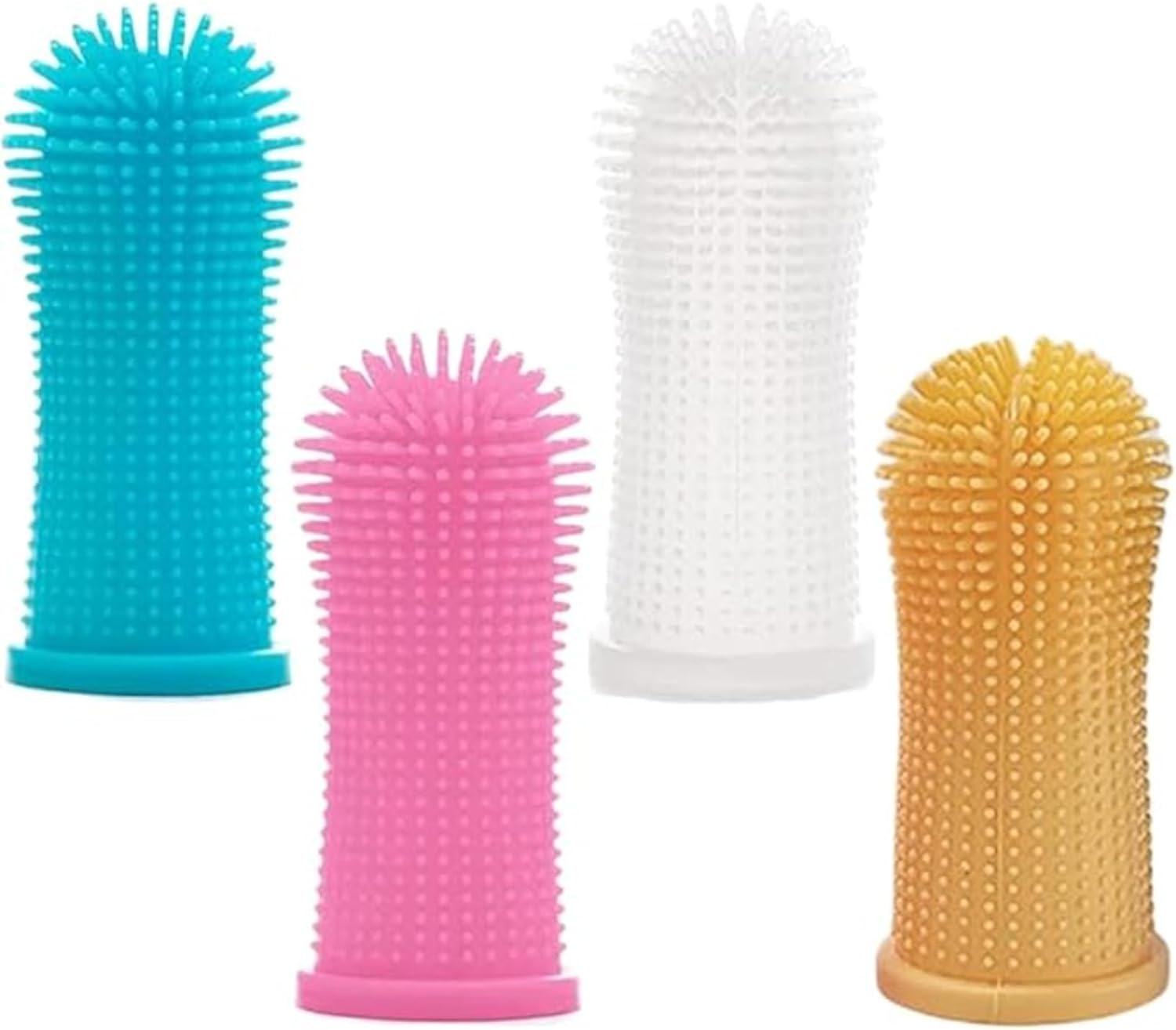 RODISHOMM 4Pcs 360&ordm; Pet Finger Toothbrush &ndash; Silicone Finger Brush for Dogs and Cats, Full Surround Bristles for Easy Dental Cleaning &ndash; Puppy Toothbrush, Cat Toothbrush, Small Pet Oral Care Tool image number 4