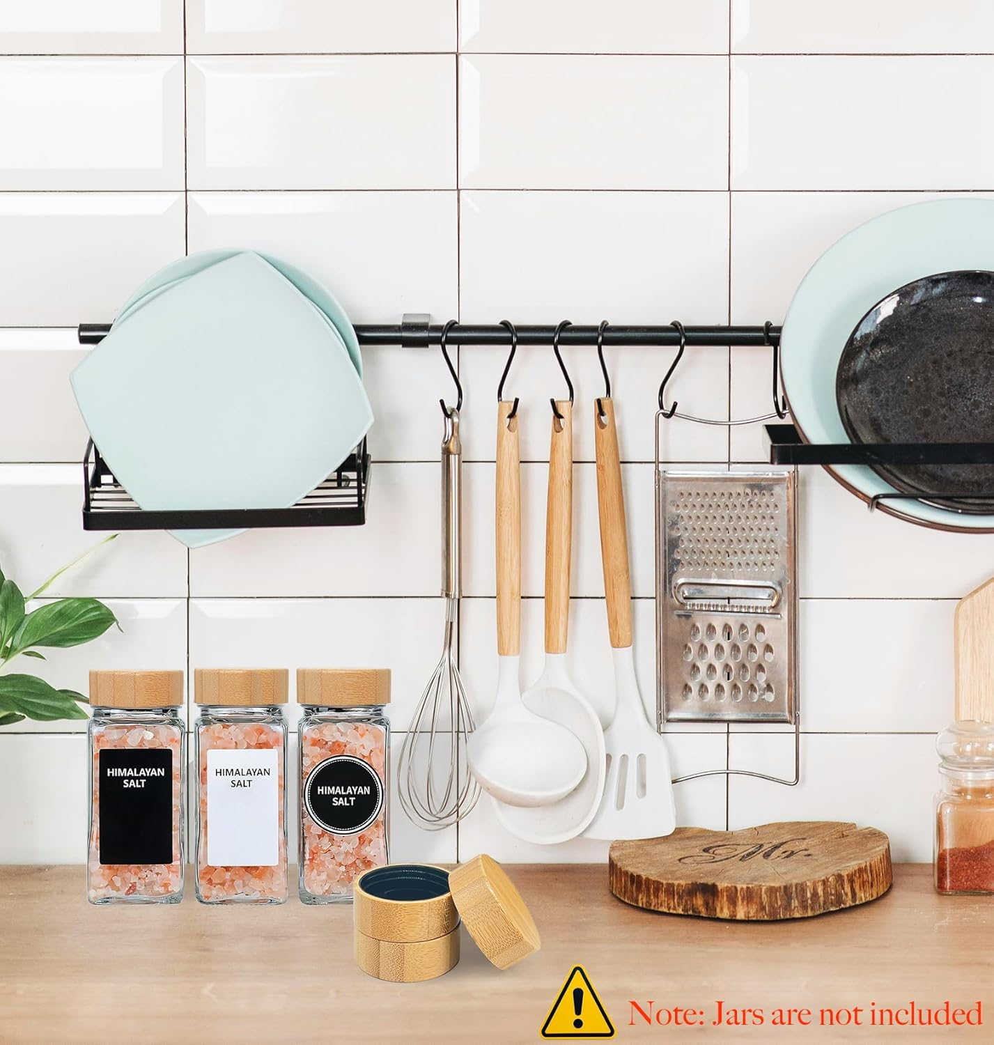 Zepkouel 25 Pcs Spice Jars Bamboo Lids Replacement,Fits 4 Oz and 8 Oz Glass Spice Jar,For Square and round Plastics Spice Jars,Jar Not Included