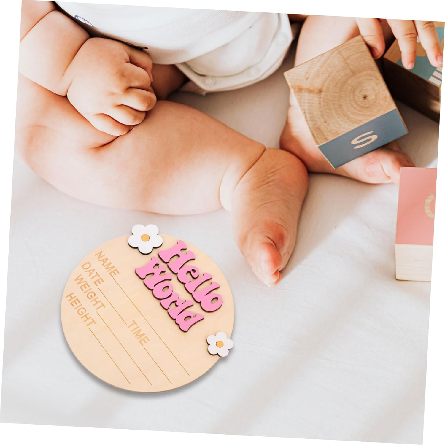 Custom Newborn Name Sign Birth Announcement Board Plaque for Milestone image number 4