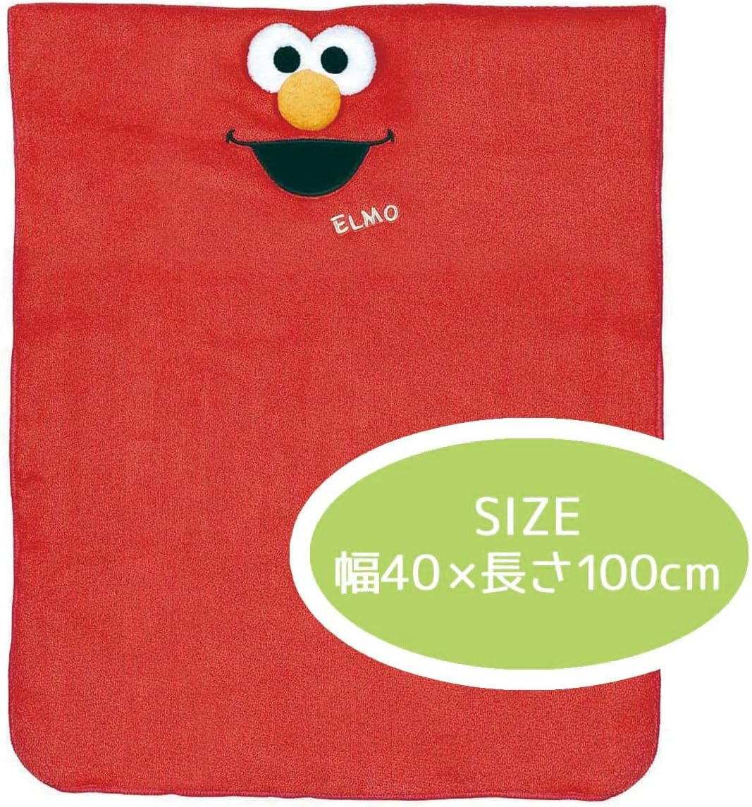 Skater TOH1-A Water Absorbent, Quick-Drying, Hair Drying Towel, Elmo, Sesame Street, Length 15.7 X Width 39.4 Inches (40 X 100 Cm) image number 6