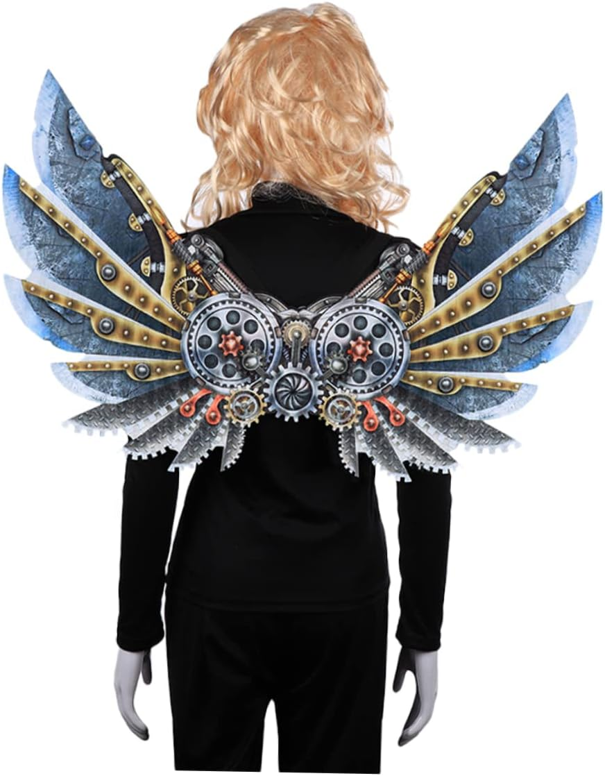 SHOWERORO Oversized Mechanical Wings Cosplay Costume Accessory for Adults Punk Style for Parties Events image number 1
