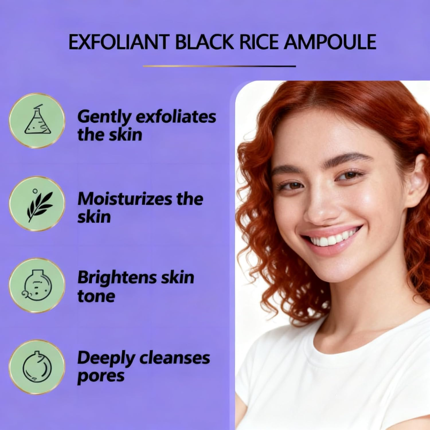 Exfoliating Rice Ampoule, Cleansing the Face for Exfoliation, Black and White Rice Exfoliating Liquid, Suitable for All Skin Types (White and Black) image number 4