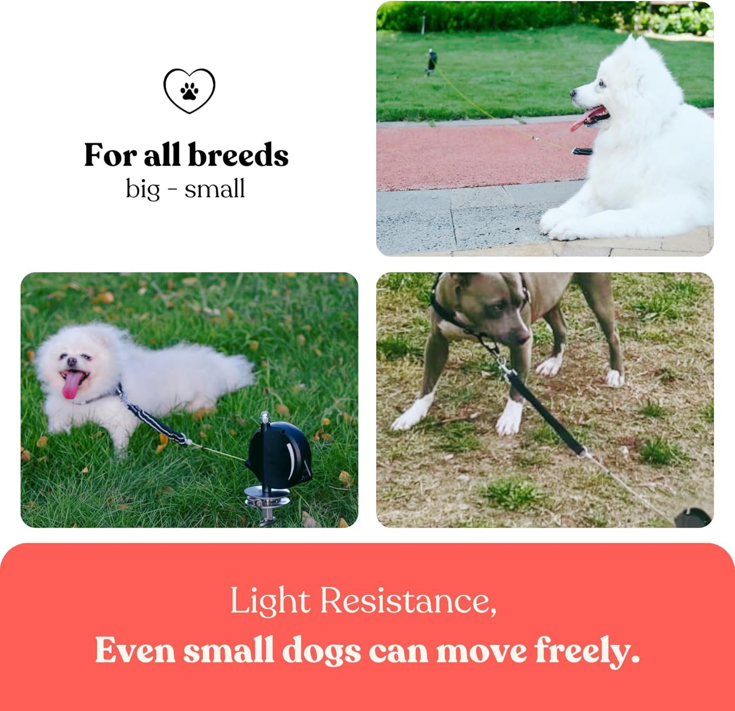 Heavy-Duty Retractable Dog Tie Out Cable: the Ultimate Dog Line for outside &ndash; Super Strong Tie Out Retractable Cable for Dogs. image number 3